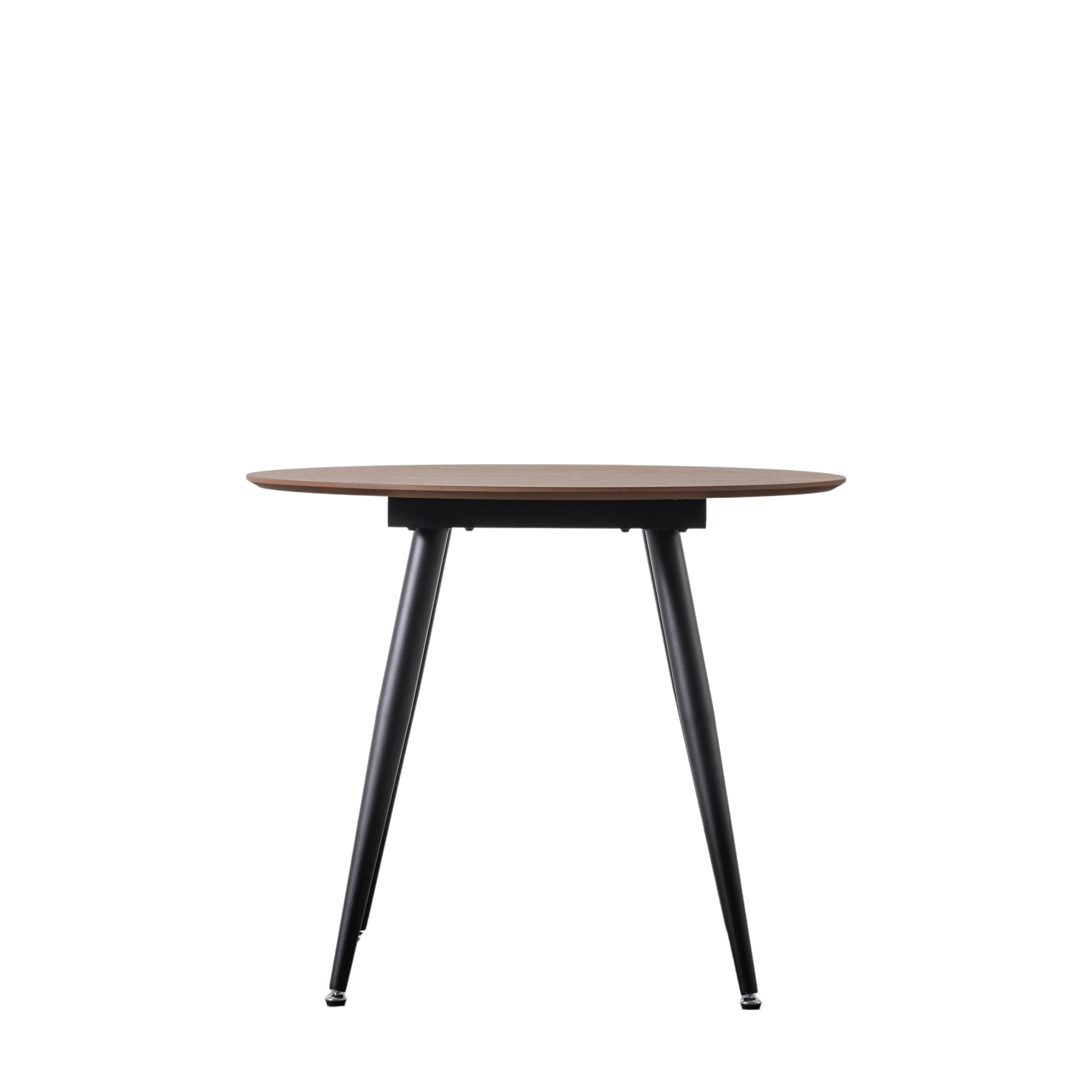 Astley Round Dining Table Walnut - MDF / Oak Veneer / Iron | Migo Interiors