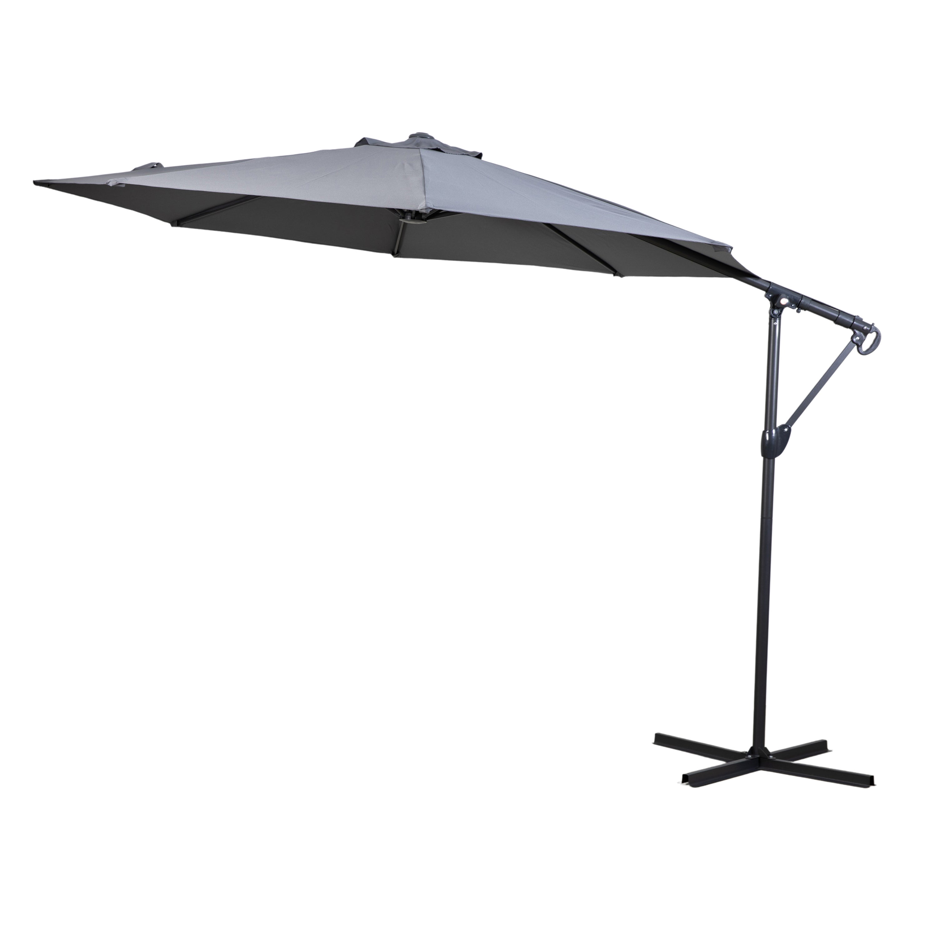 Vazzano 3m Cantilever Parasol Grey - Polyester/ Steel / Aluminium / Polypropolyne | Migo Interiors