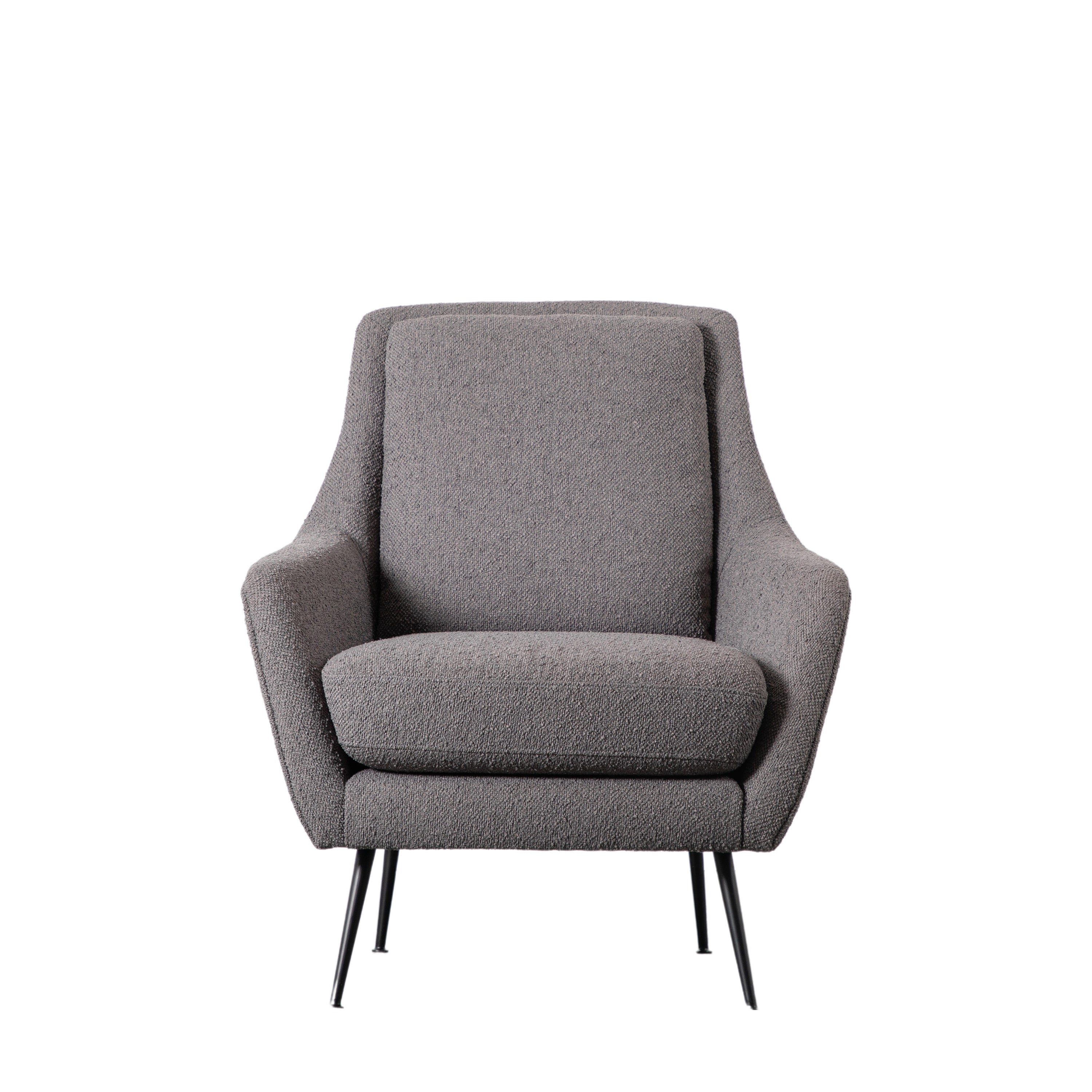 Brompton Armchair Dark Grey Linen - Ash / Plywood / FR Foam / Polyfibre / Polyester Fabric | Migo Interiors