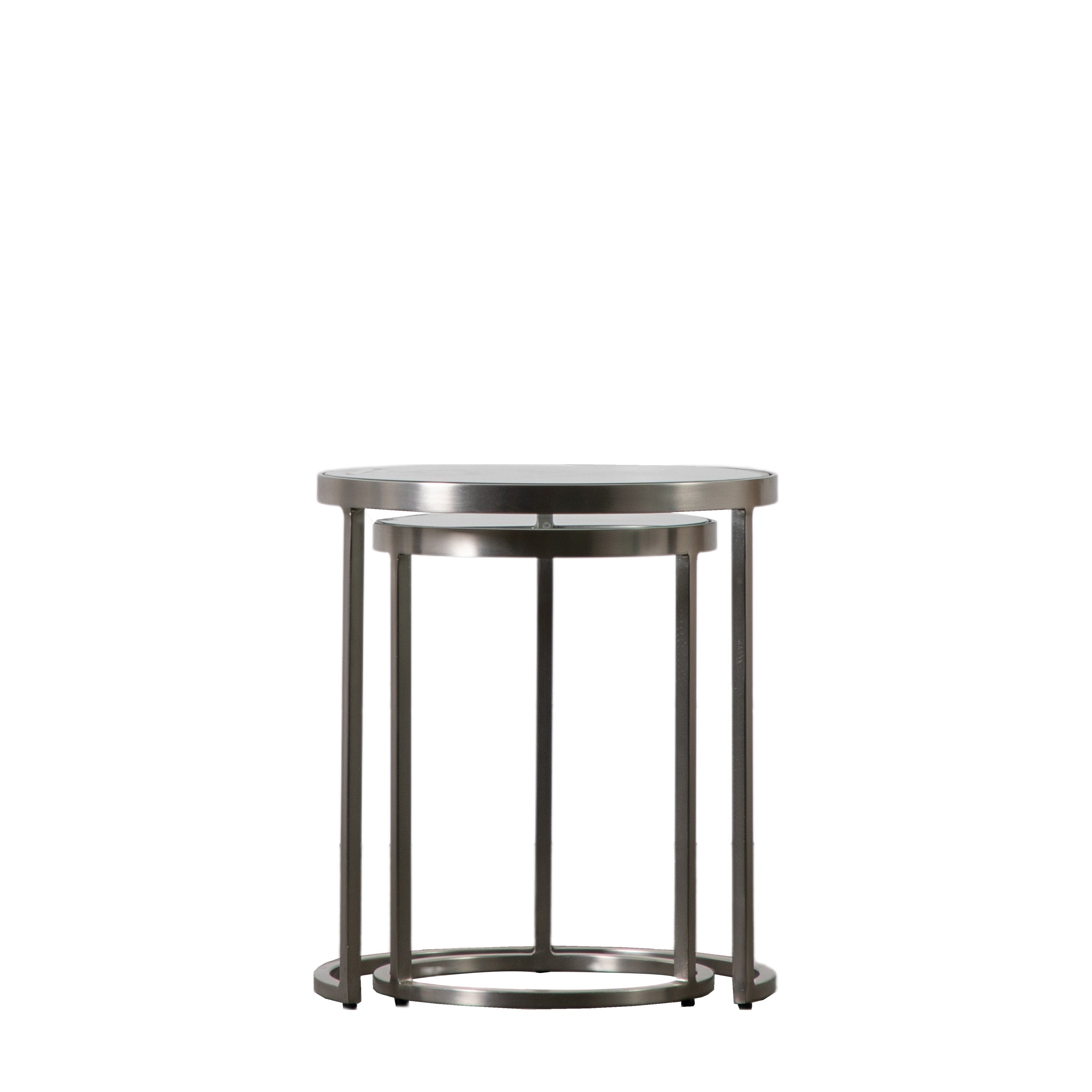Rowe Nest of Two Tables Silver - Iron / Glass | Migo Interiors