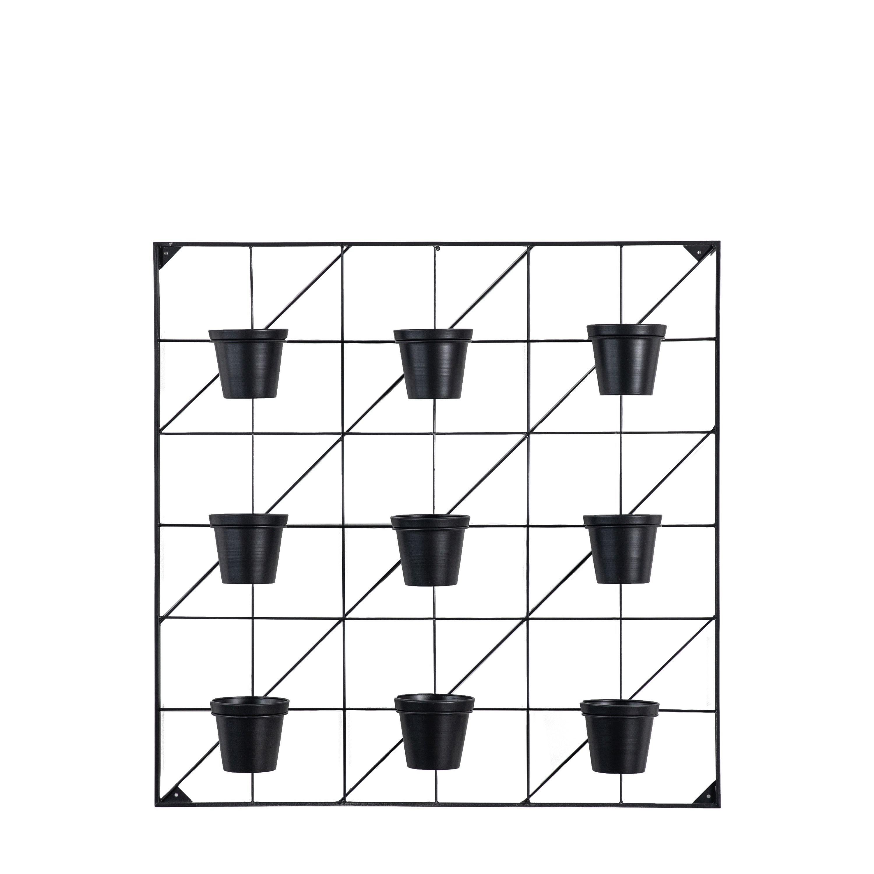 Carlos Wall Planters x9 Black - Iron | Migo Interiors