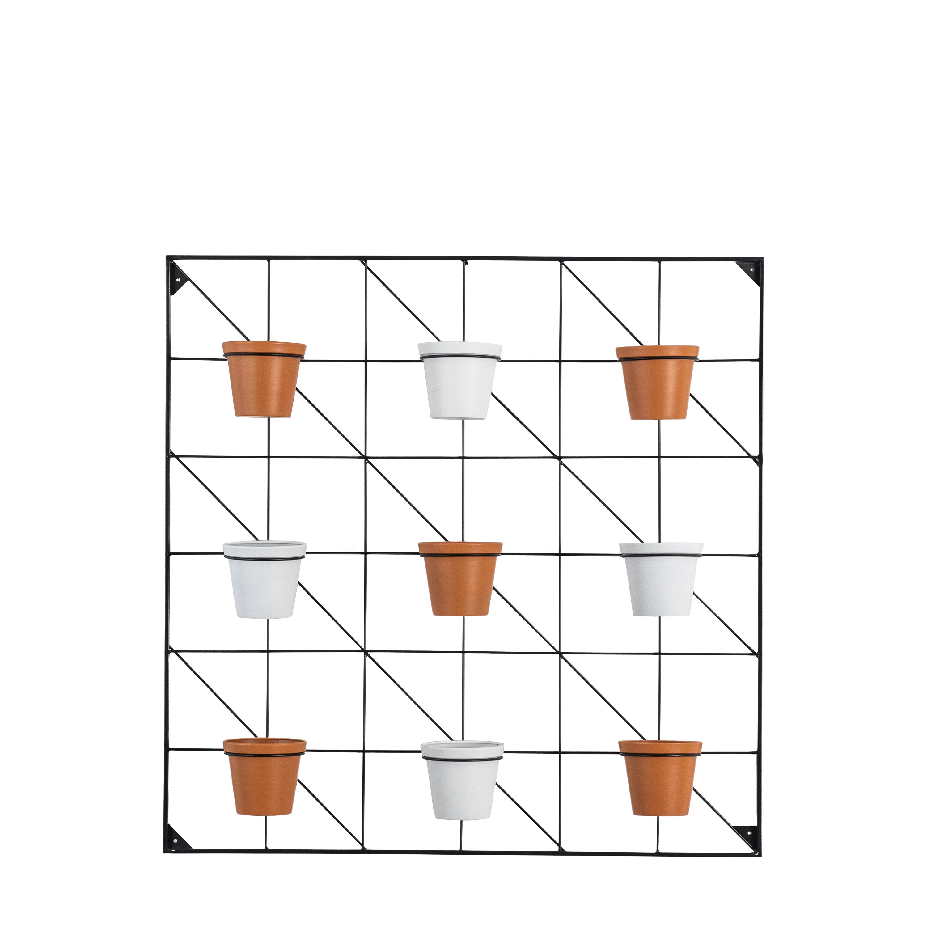 Carlos Wall Planters x9 White & Ter - Iron | Migo Interiors