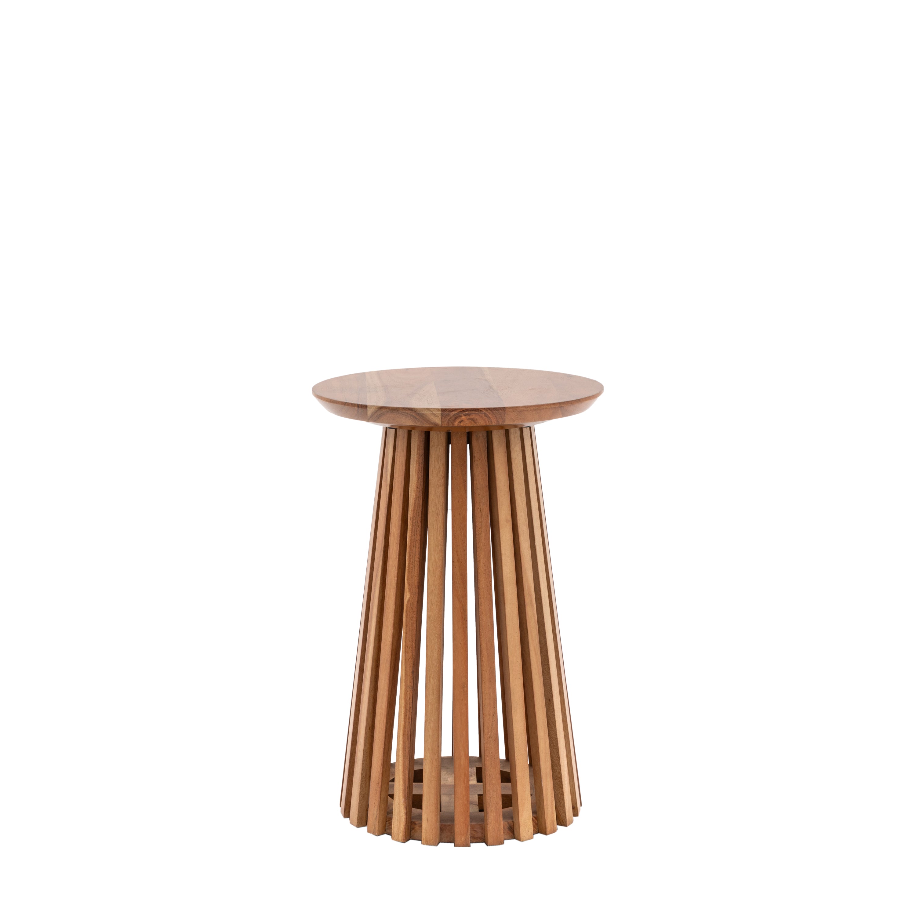 Brookland Slatted Side Table - Acacia Wood / MDF | Migo Interiors