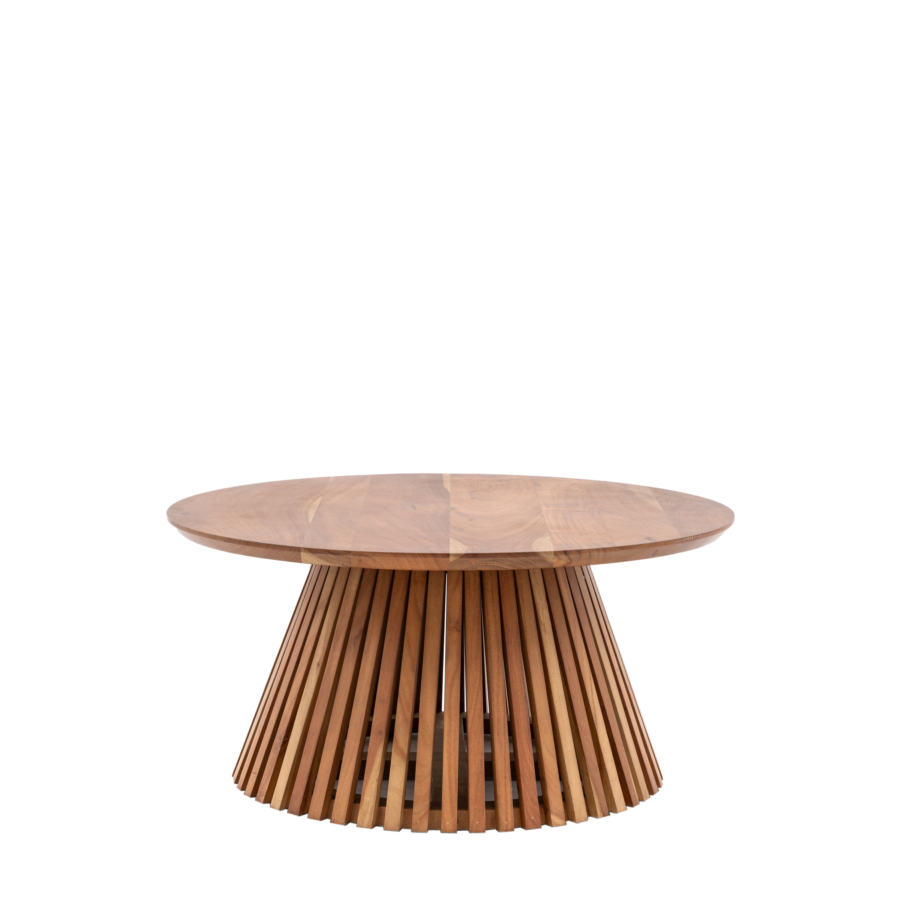 Brookland Slatted Coffee Table - Acacia Wood / Iron / MDF | Migo Interiors