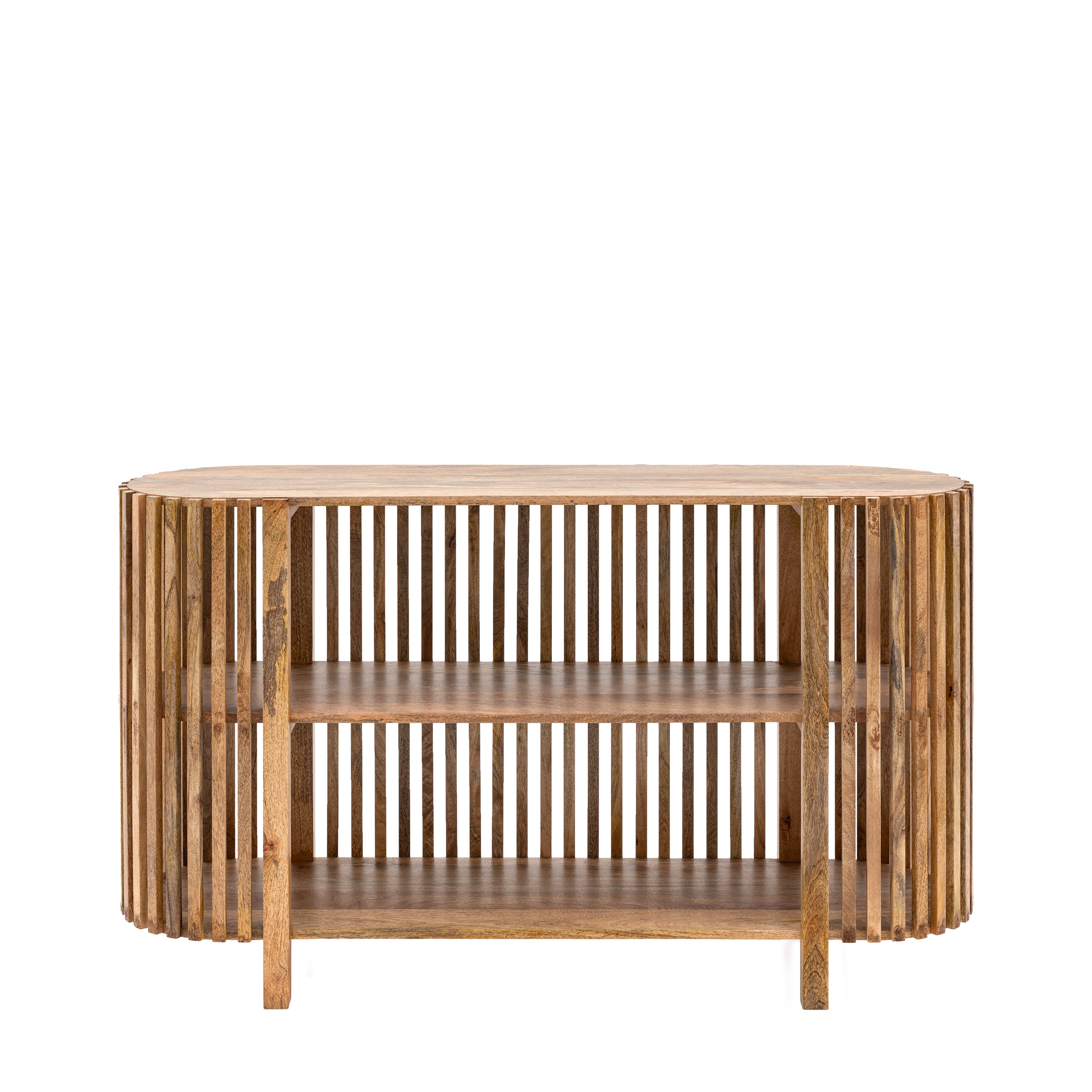 Voss Slatted Console Table - Mango Wood / MDF | Migo Interiors