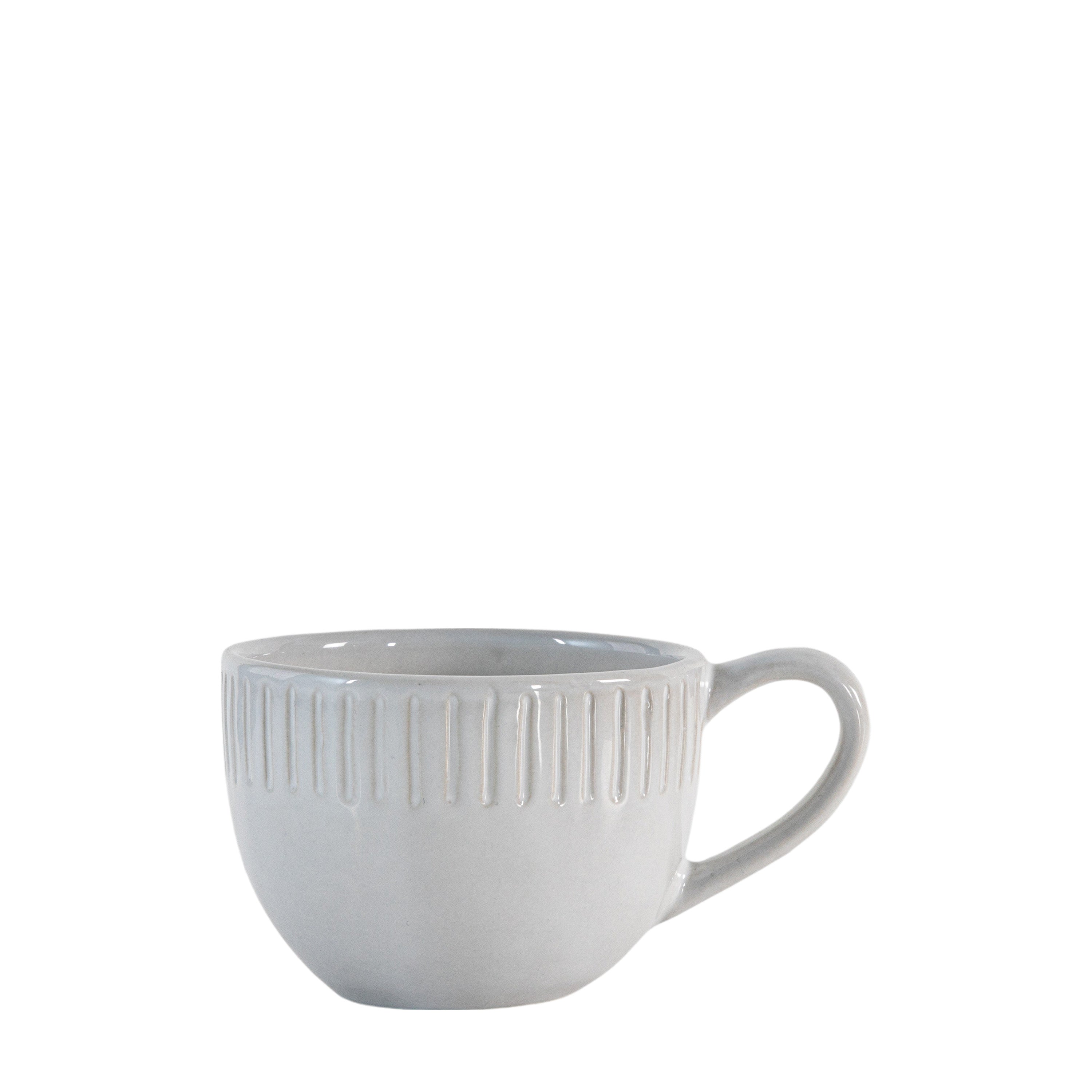 Organic Ridged Mug White (4pk) - Porcelain | Migo Interiors