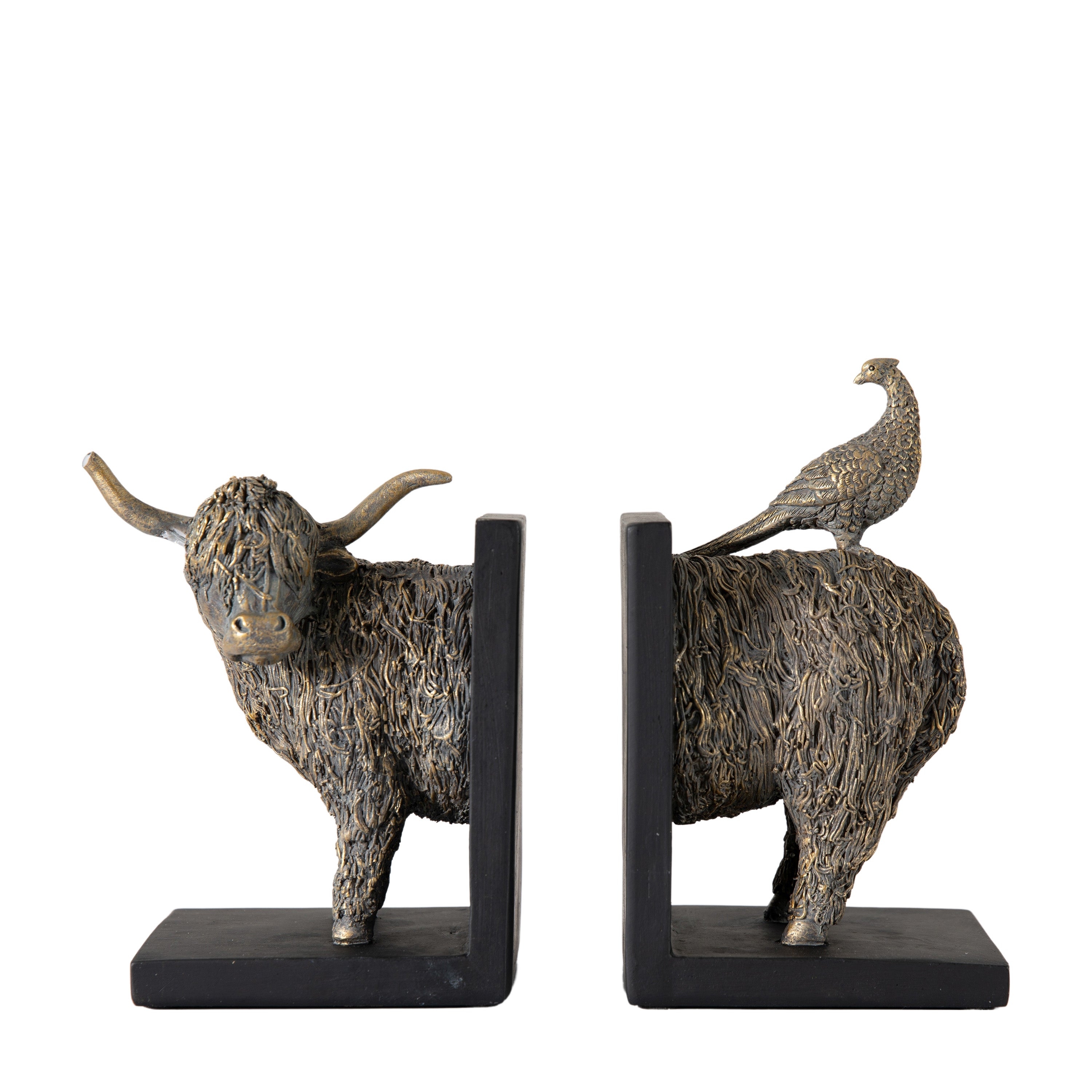 Highland Cow Bookends (Set of 2) - Polyresin | Migo Interiors