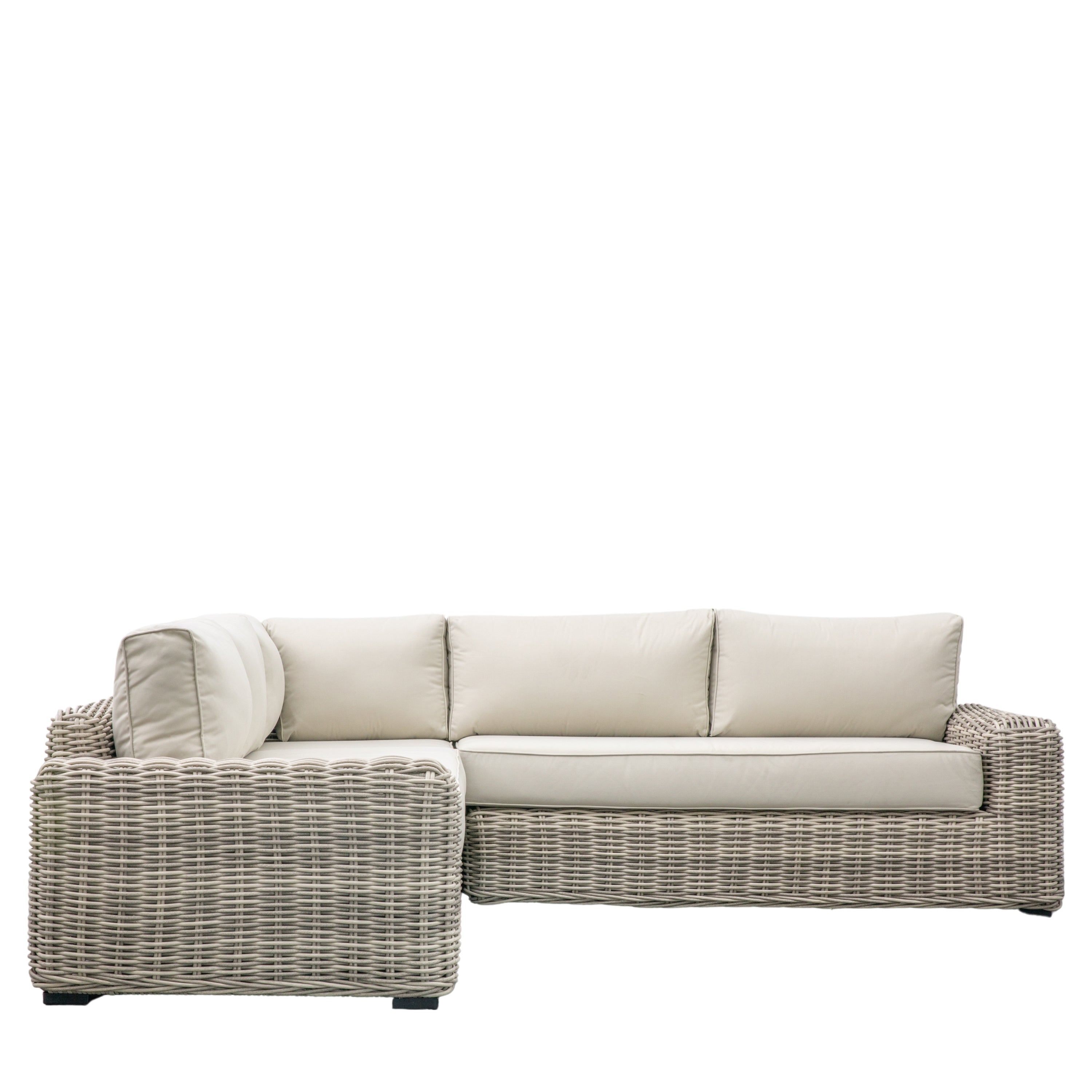 Ragusa Corner Lounge Set - Aluminum / Poly Rattan / Polyester / Glass | Migo Interiors