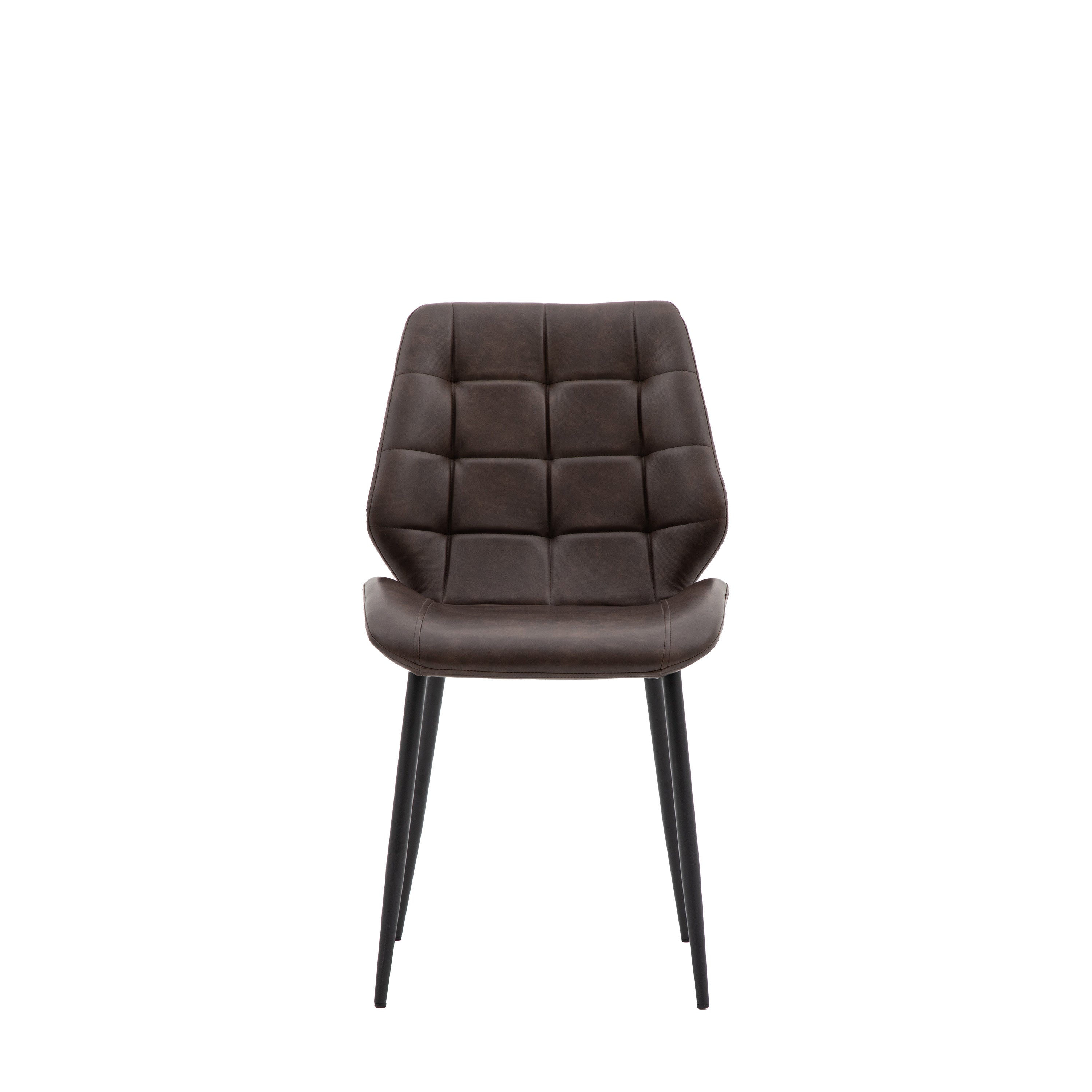 Manford Dining Chair Brown (2pk) - Iron / PU / Plywood / Foam | Migo Interiors