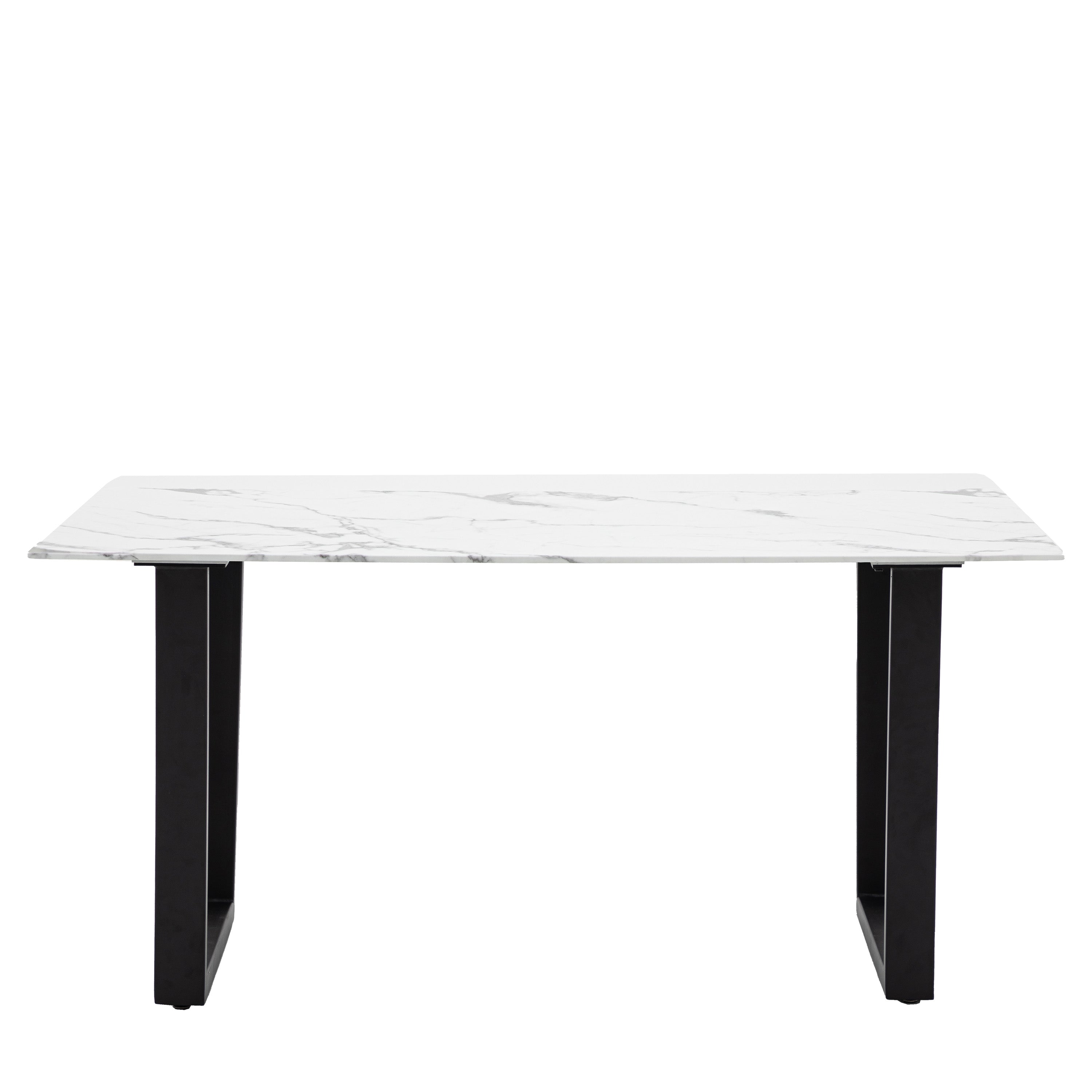 Davidson Dining Table White Effect - Iron / Glass | Migo Interiors