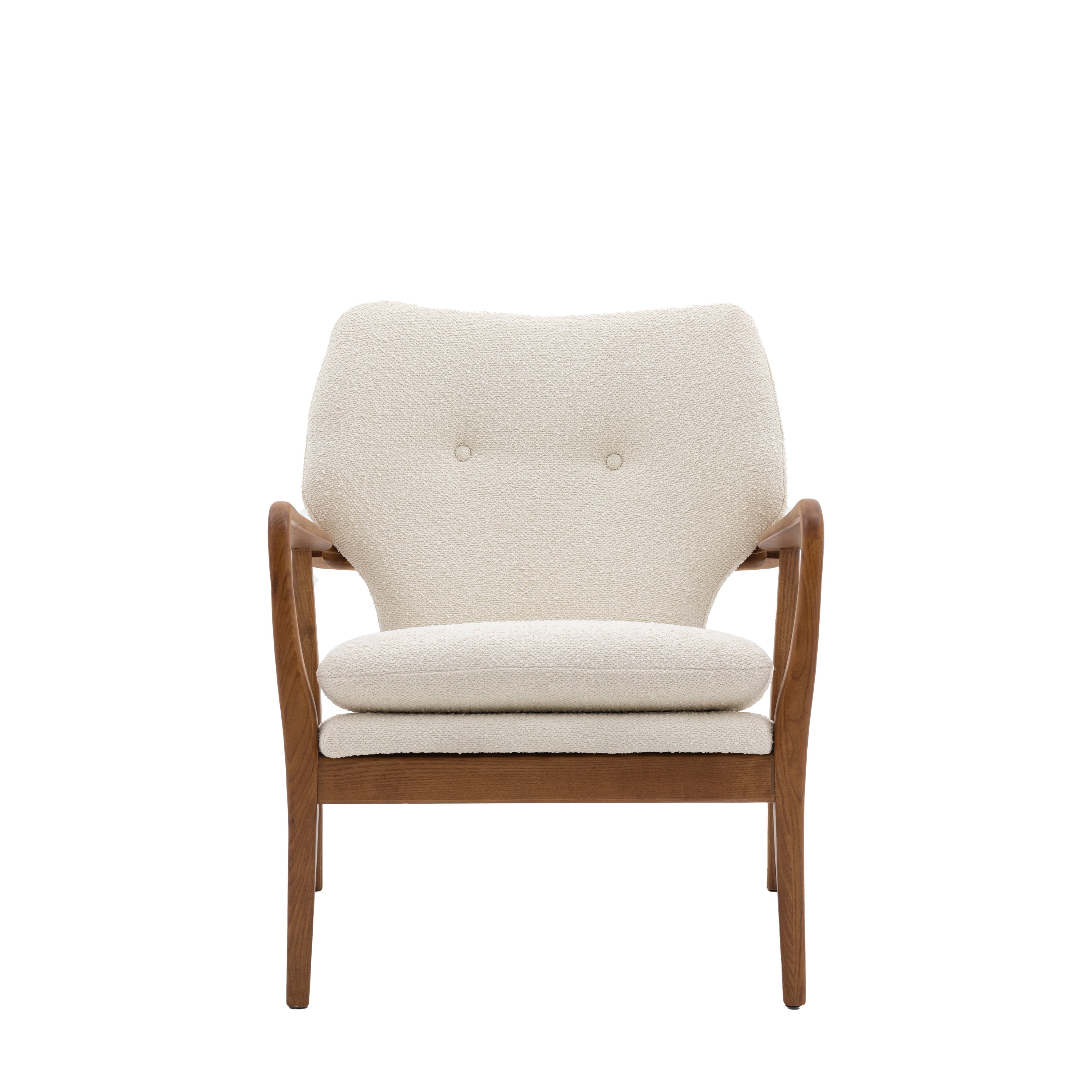 Jensen Armchair Cream - Oak / Plywood / Polyester / Foam / Cotton | Migo Interiors