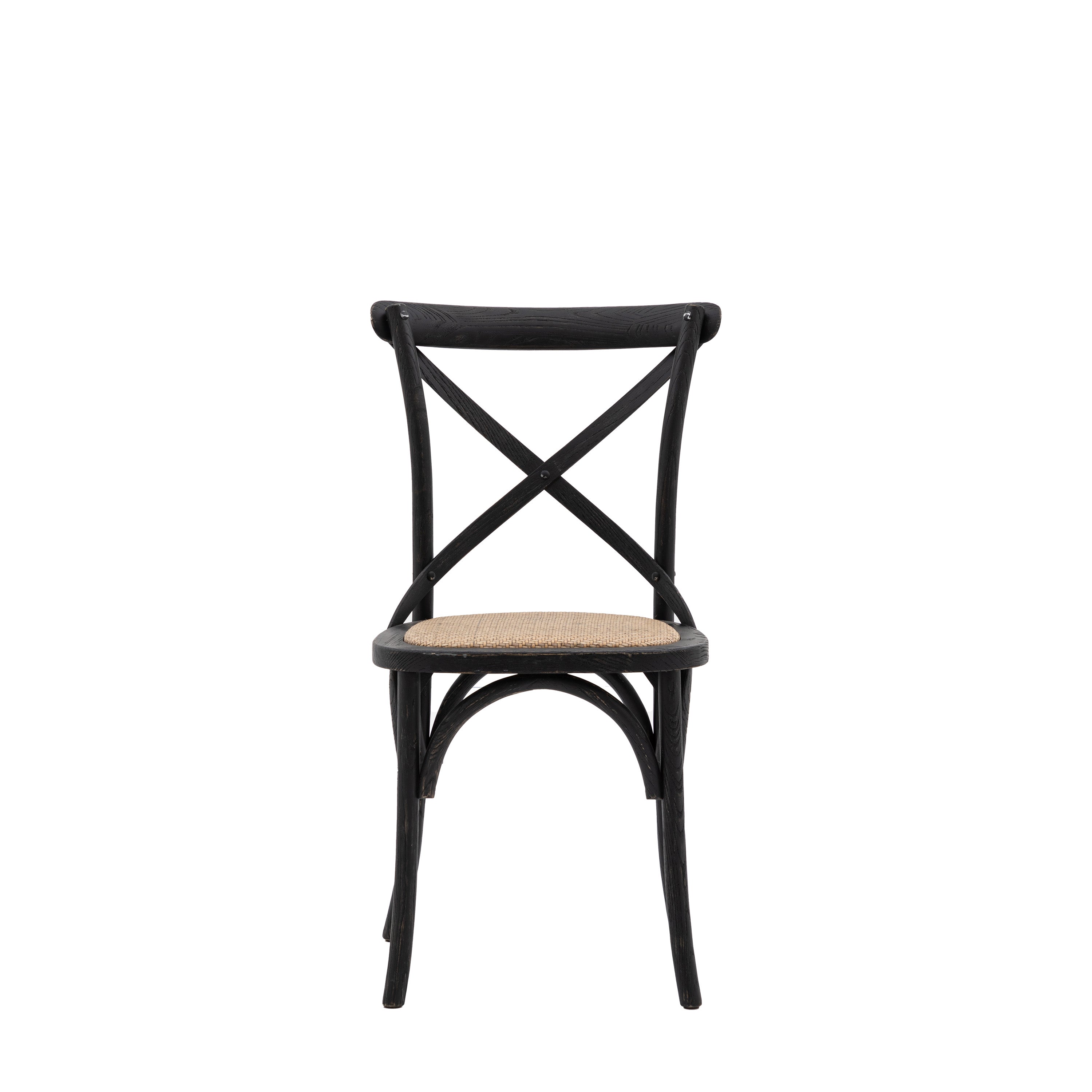 Cafe Chair Black/Rattan (2pk) - Oak / Plywood / Rattan | Migo Interiors