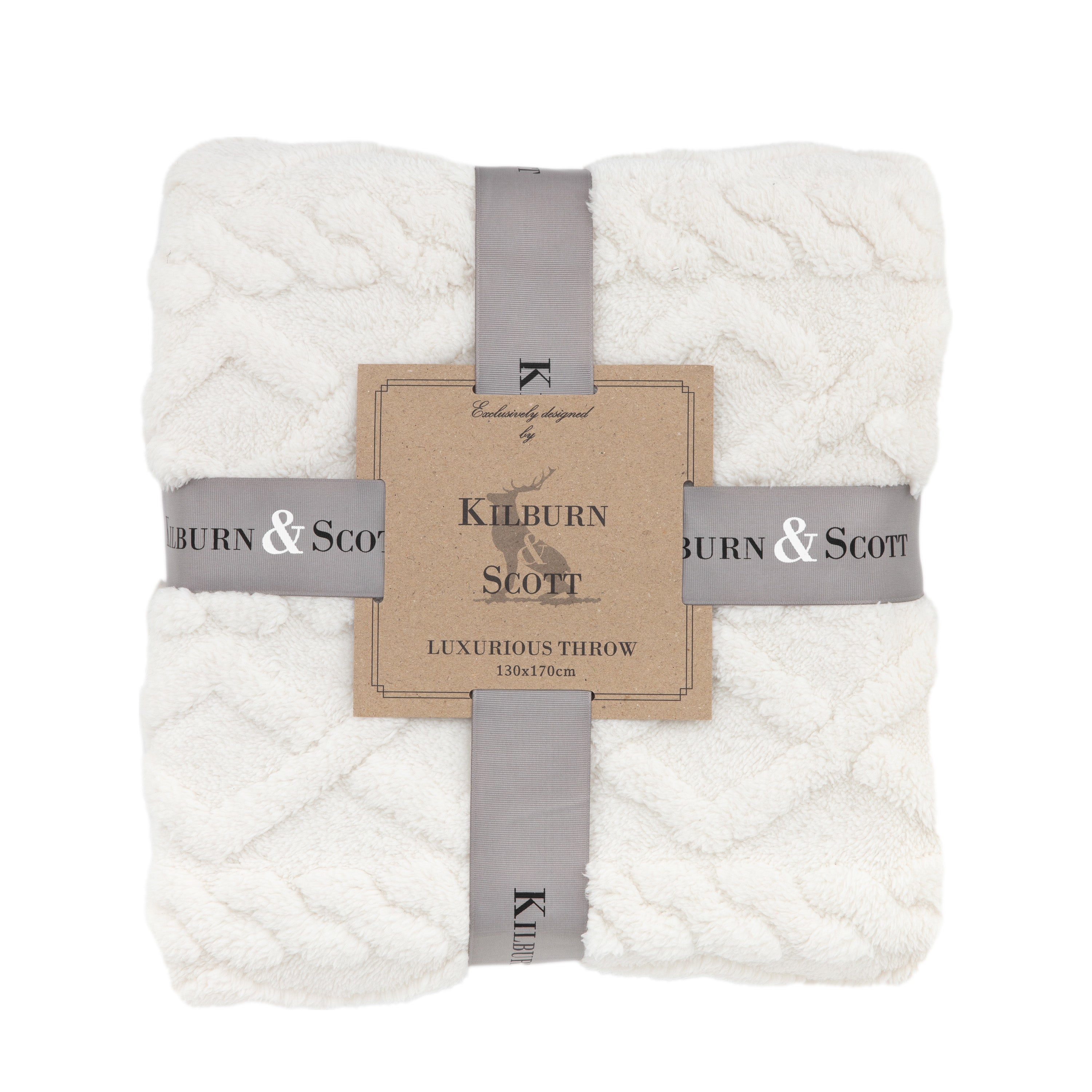 Textures Cable Knit Cream - Polyester | Migo Interiors