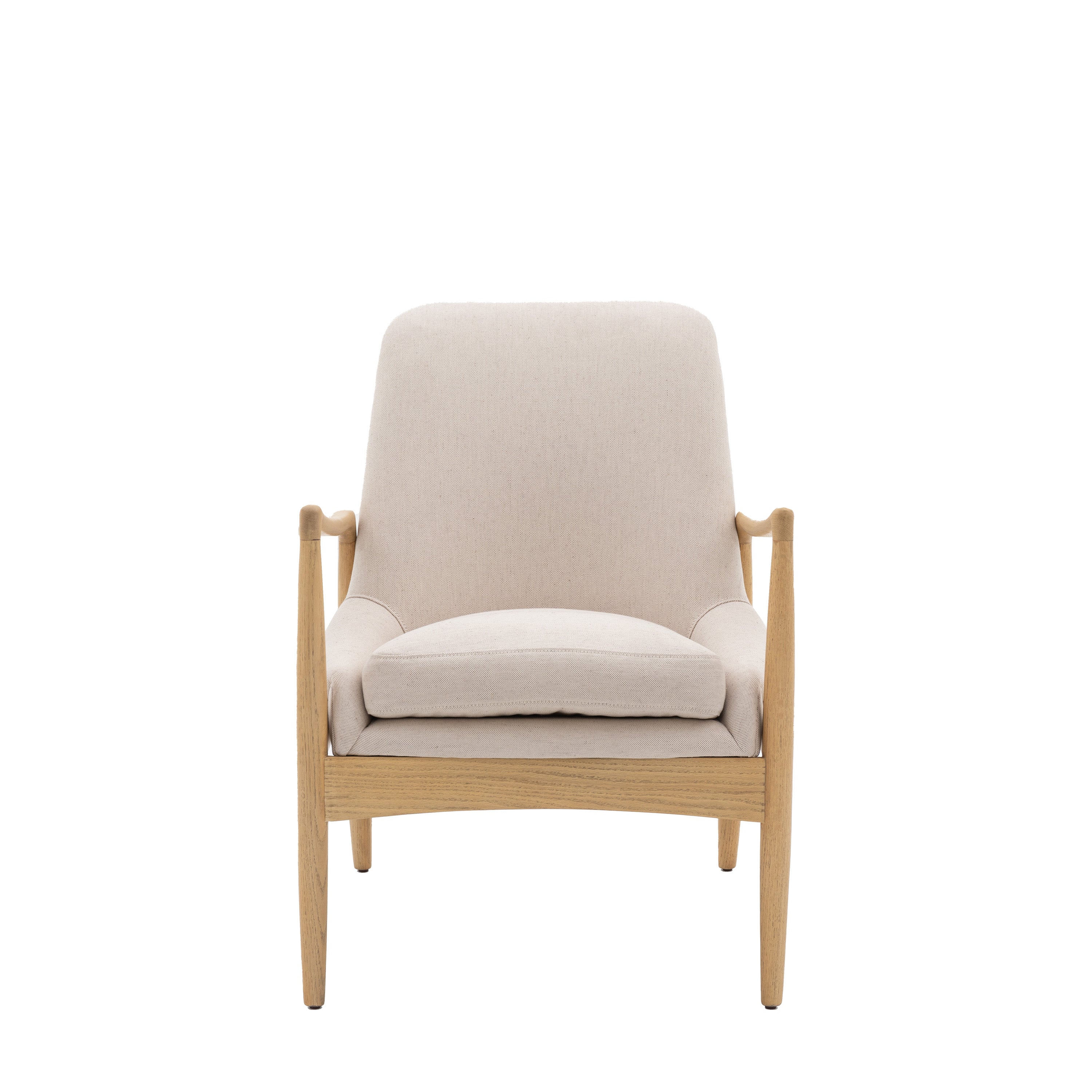 Carrera Armchair Natural Linen - Solid Oak / Plywood / Polyester / Foam / Polyfibre | Migo Interiors