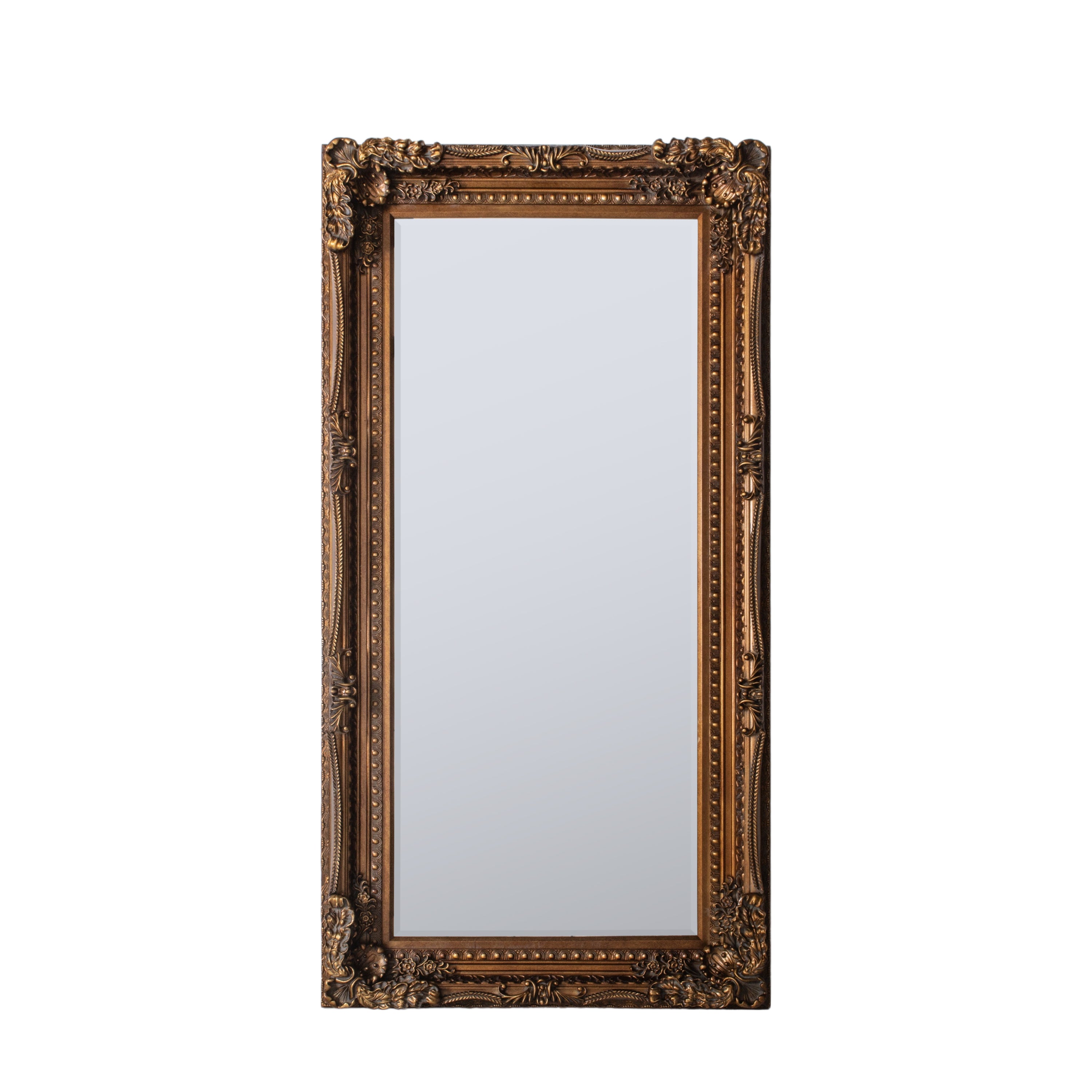 Carved Louis Leaner Mirror Gold - Resin / Wood | Migo Interiors