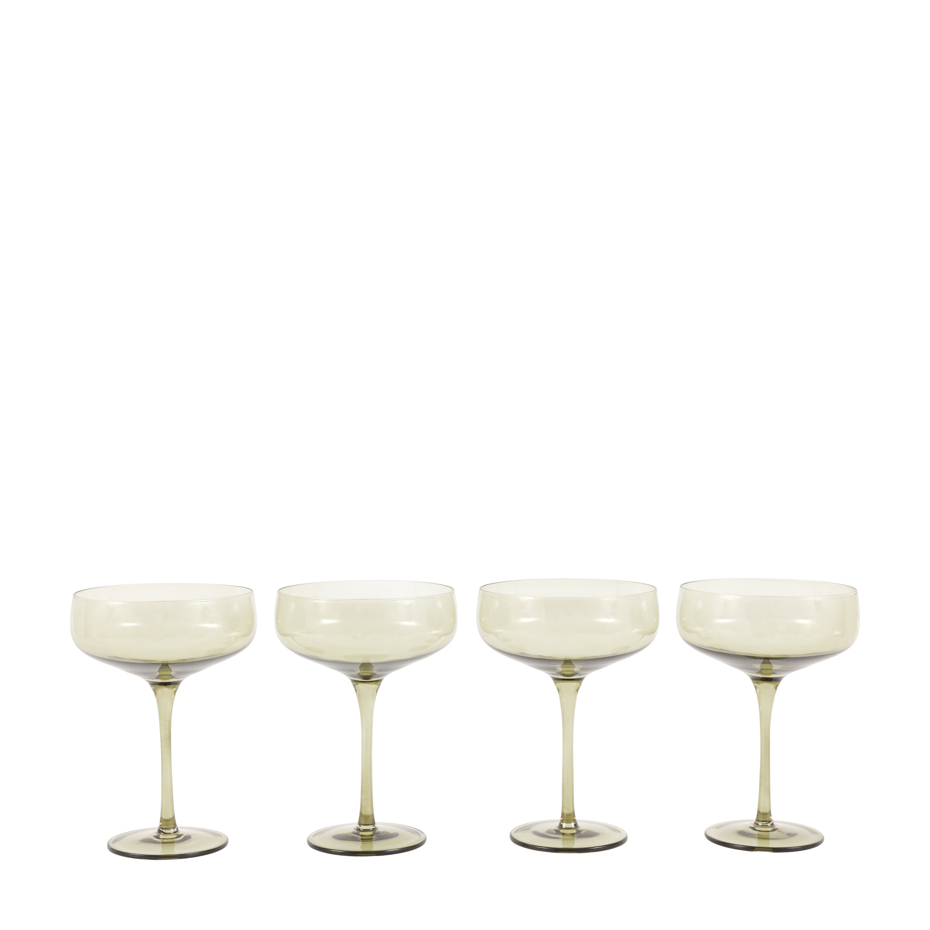 Coupe Glass Smokey Green (4pk)