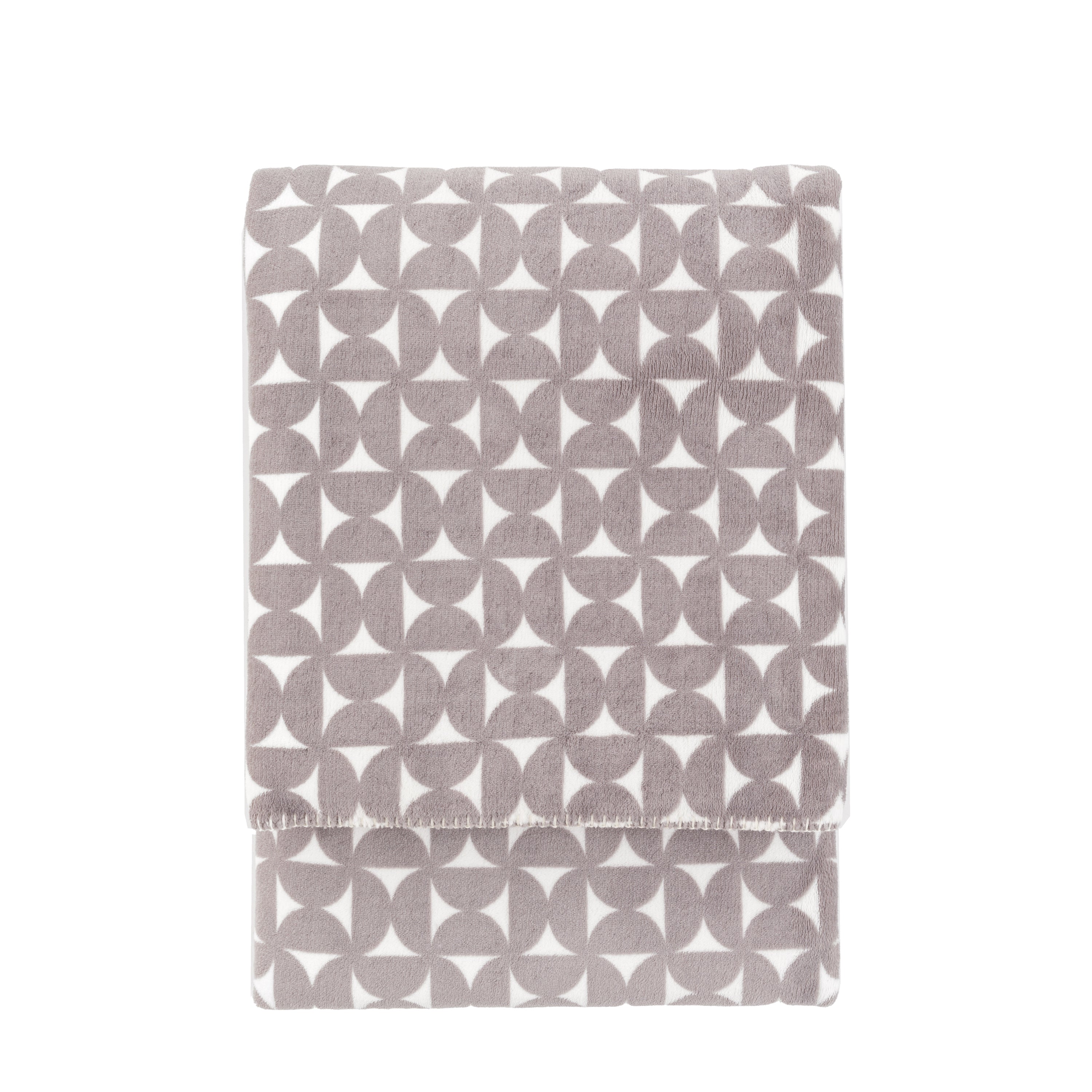 Modern Geo Flannel Throw Grey