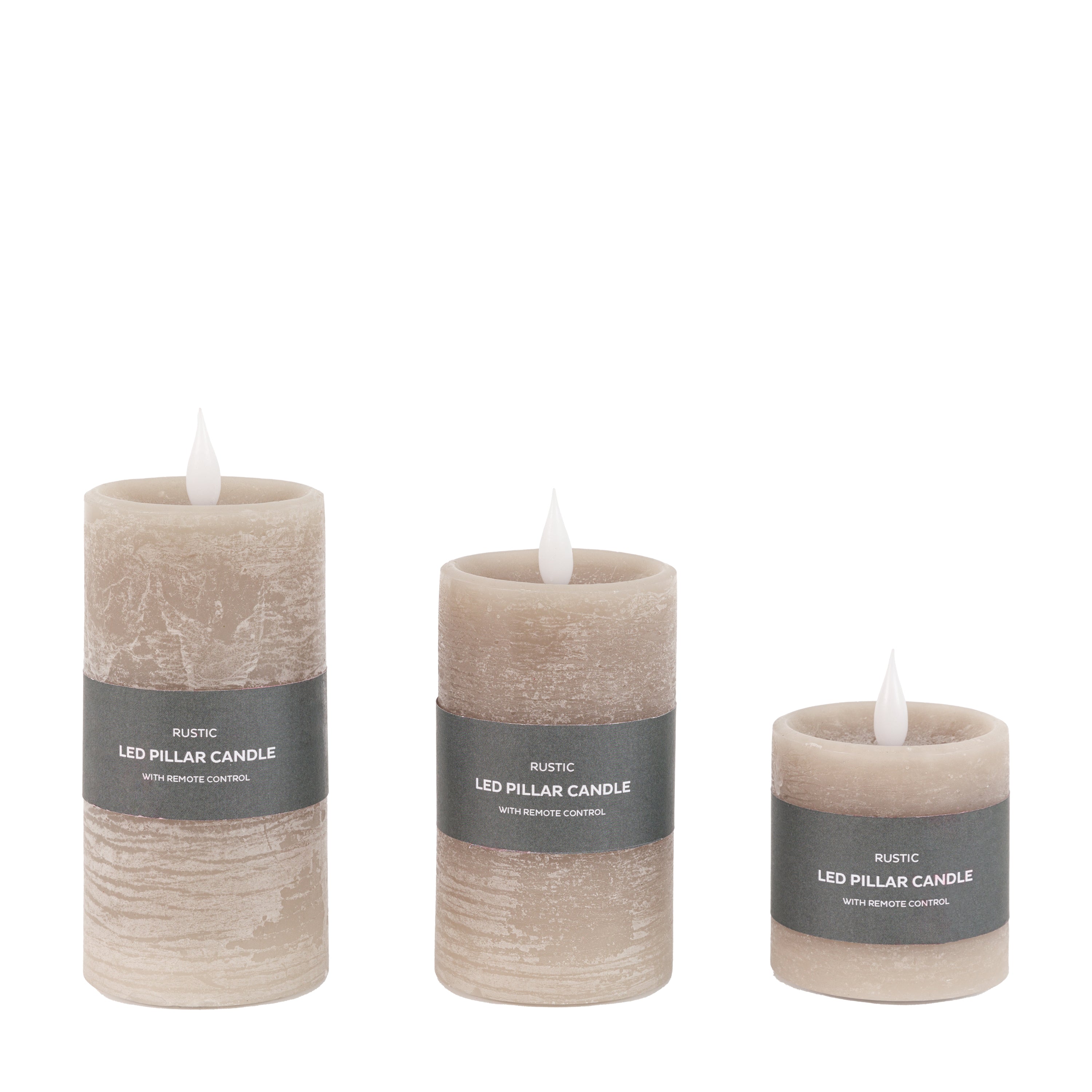 LED 1 Wick Candle Greige 3pk