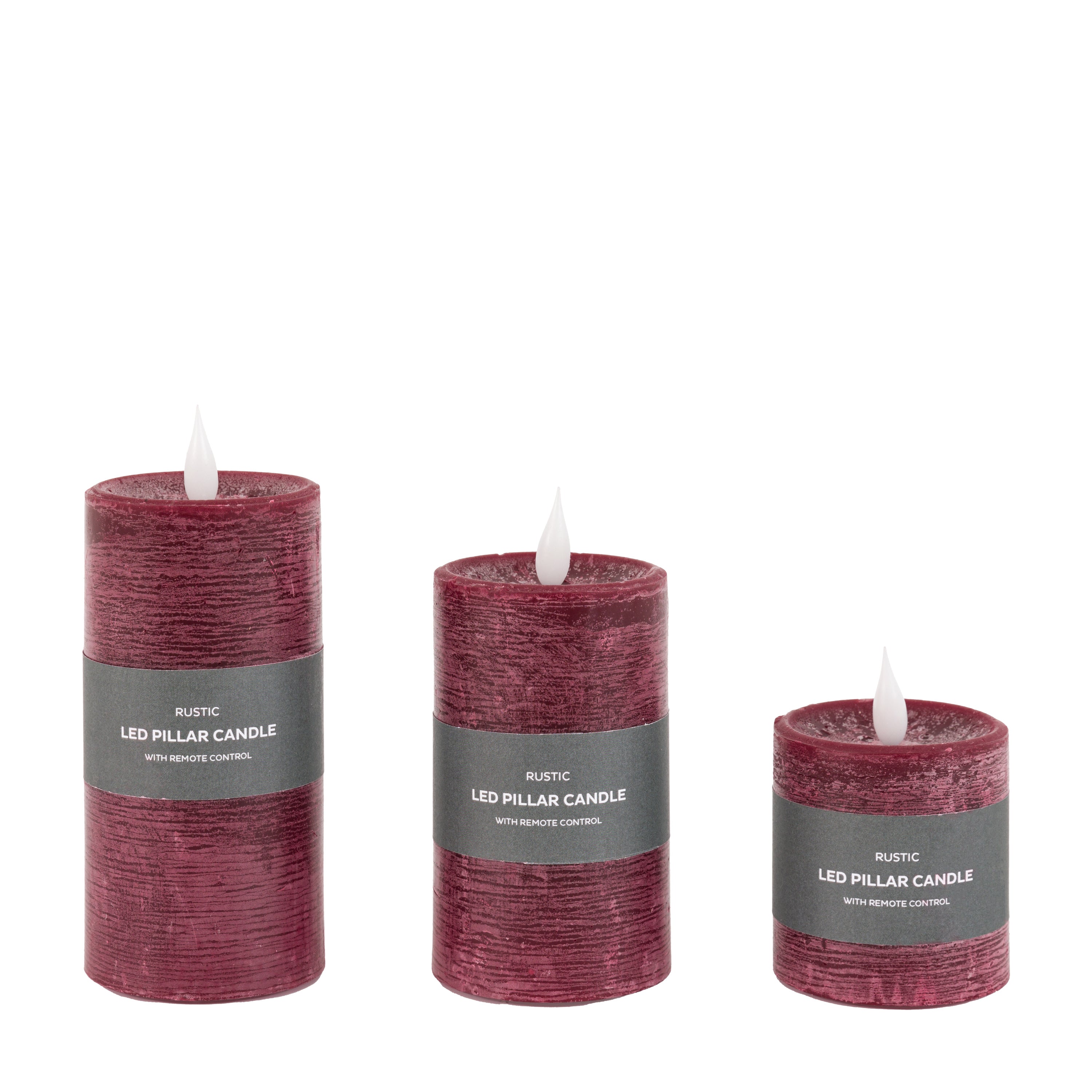 LED 1 Wick Candle Oxblood 3pk