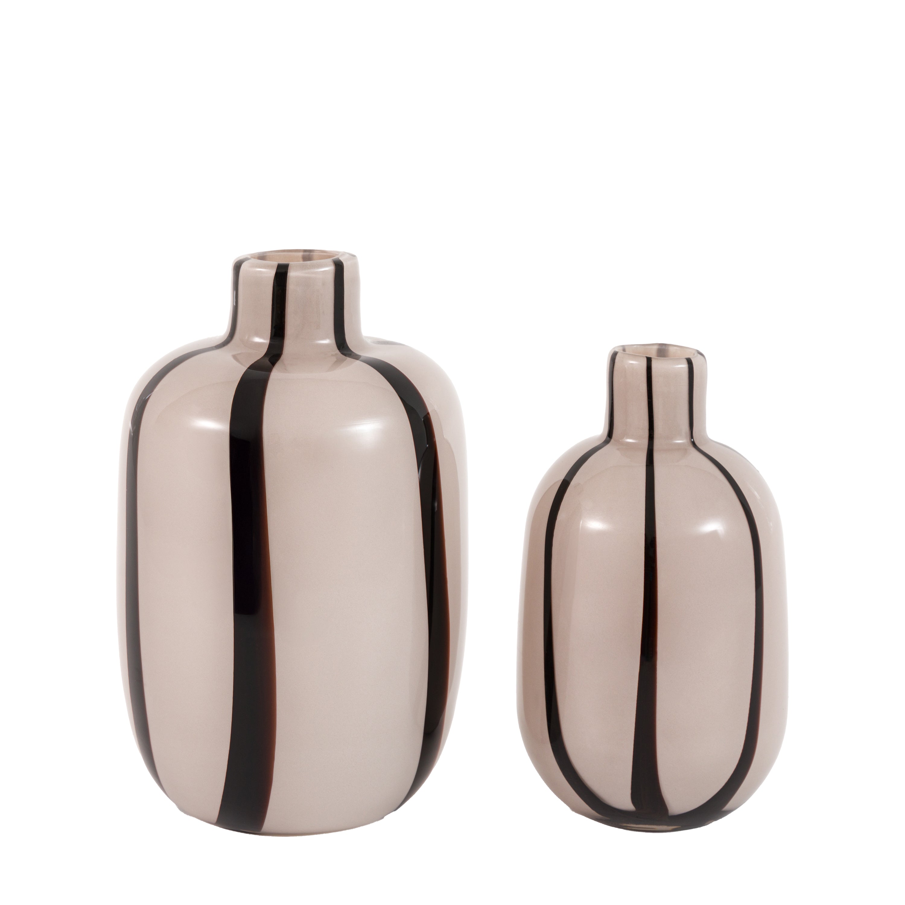 Linea Stripe Glass Vase Monochrome S/2