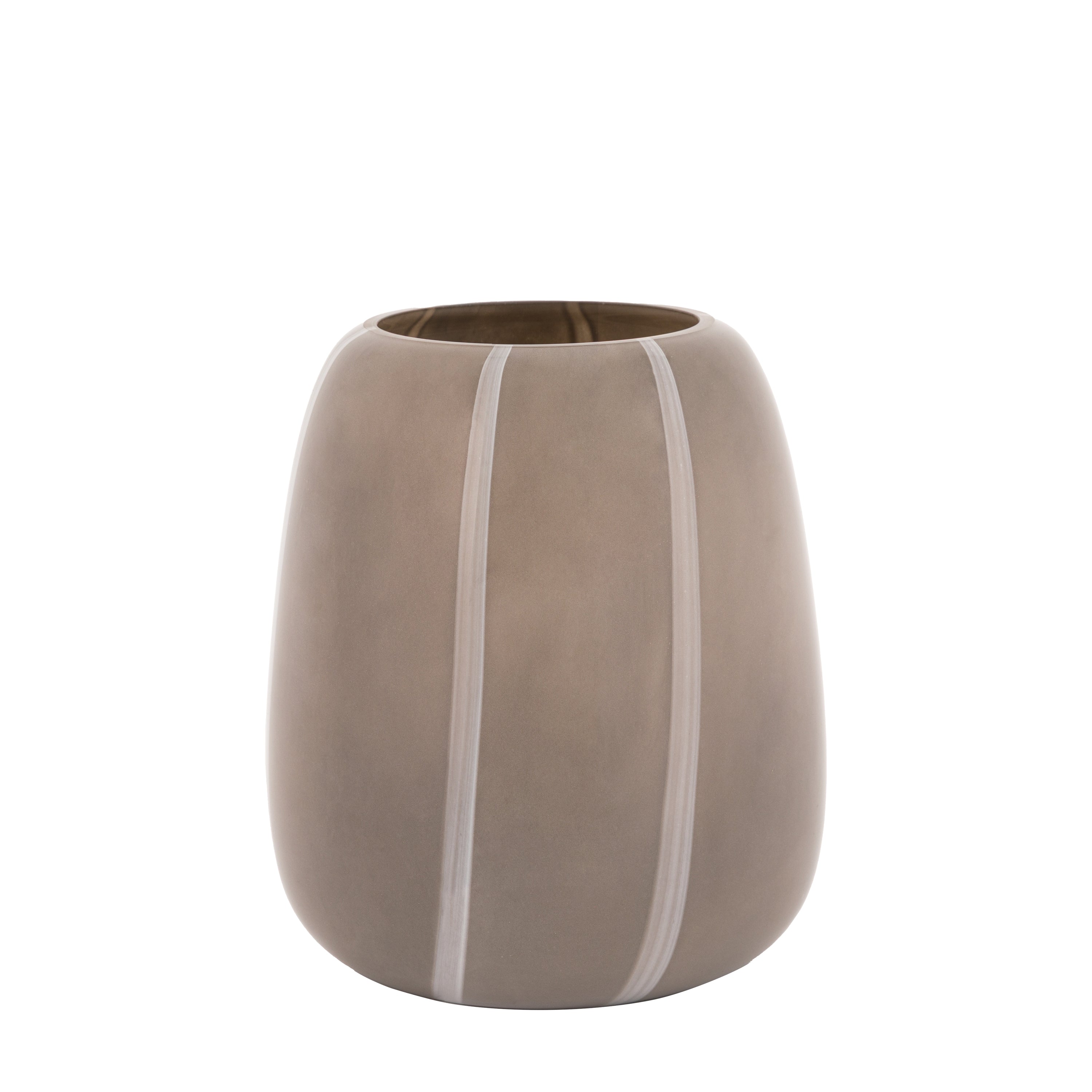 Claro Stripe Glass Vase Taupe