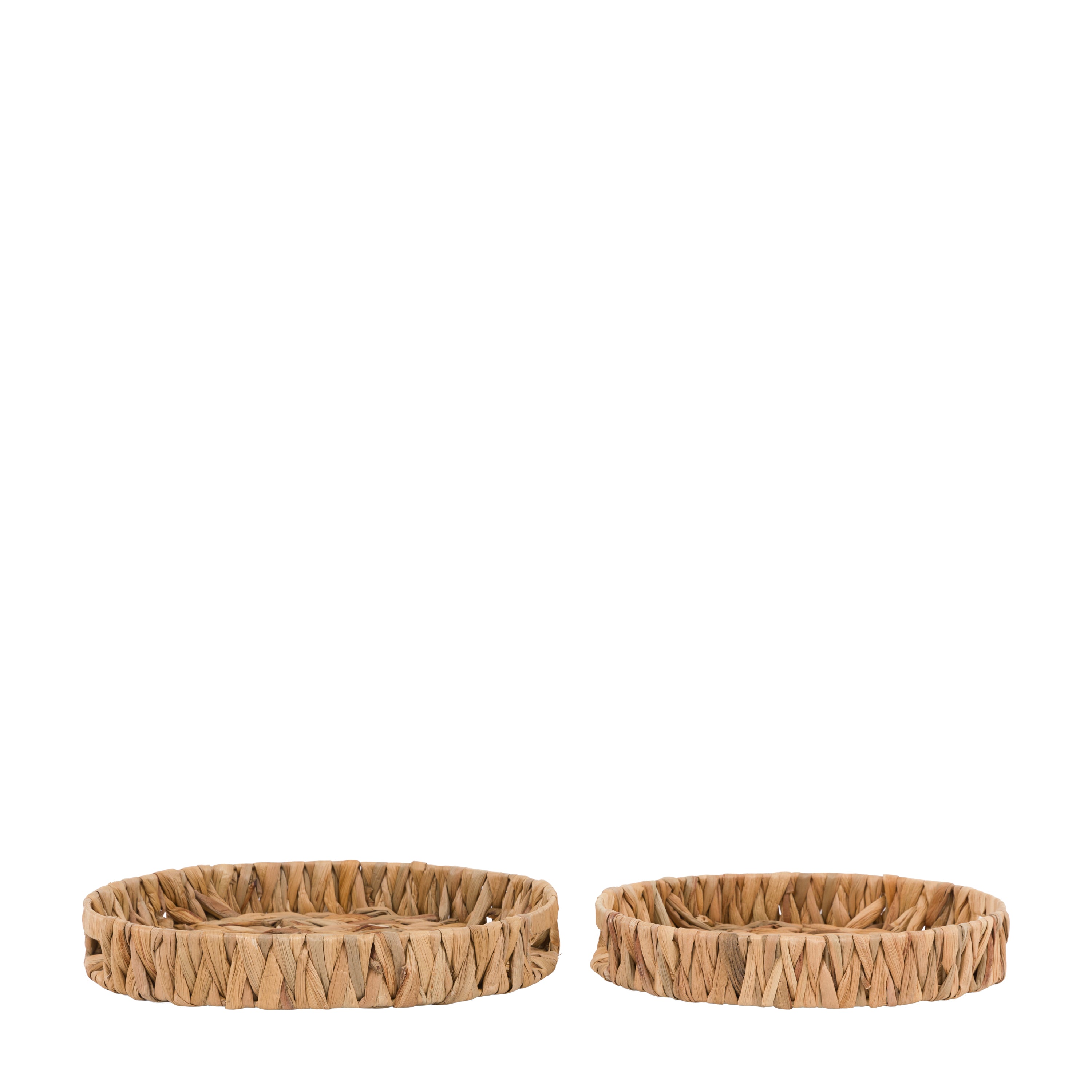 Wye Woven Round Tray Natural S/2
