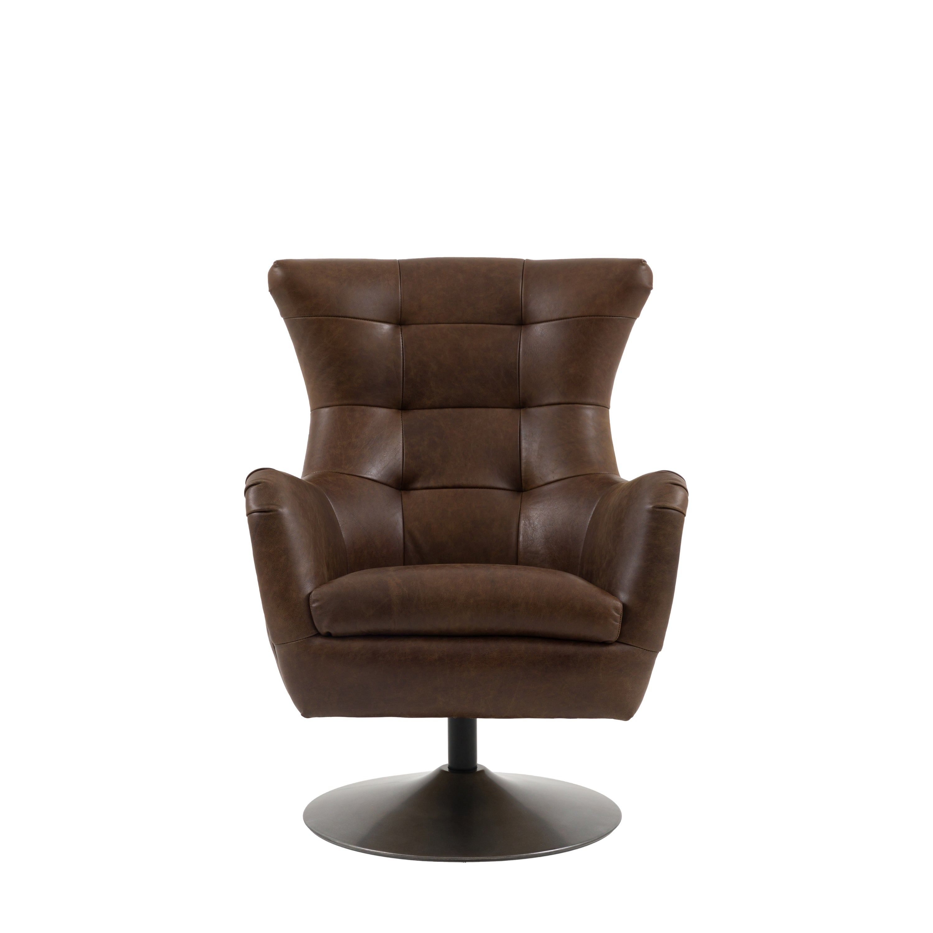 Bristol Swivel Chair Brown Leather