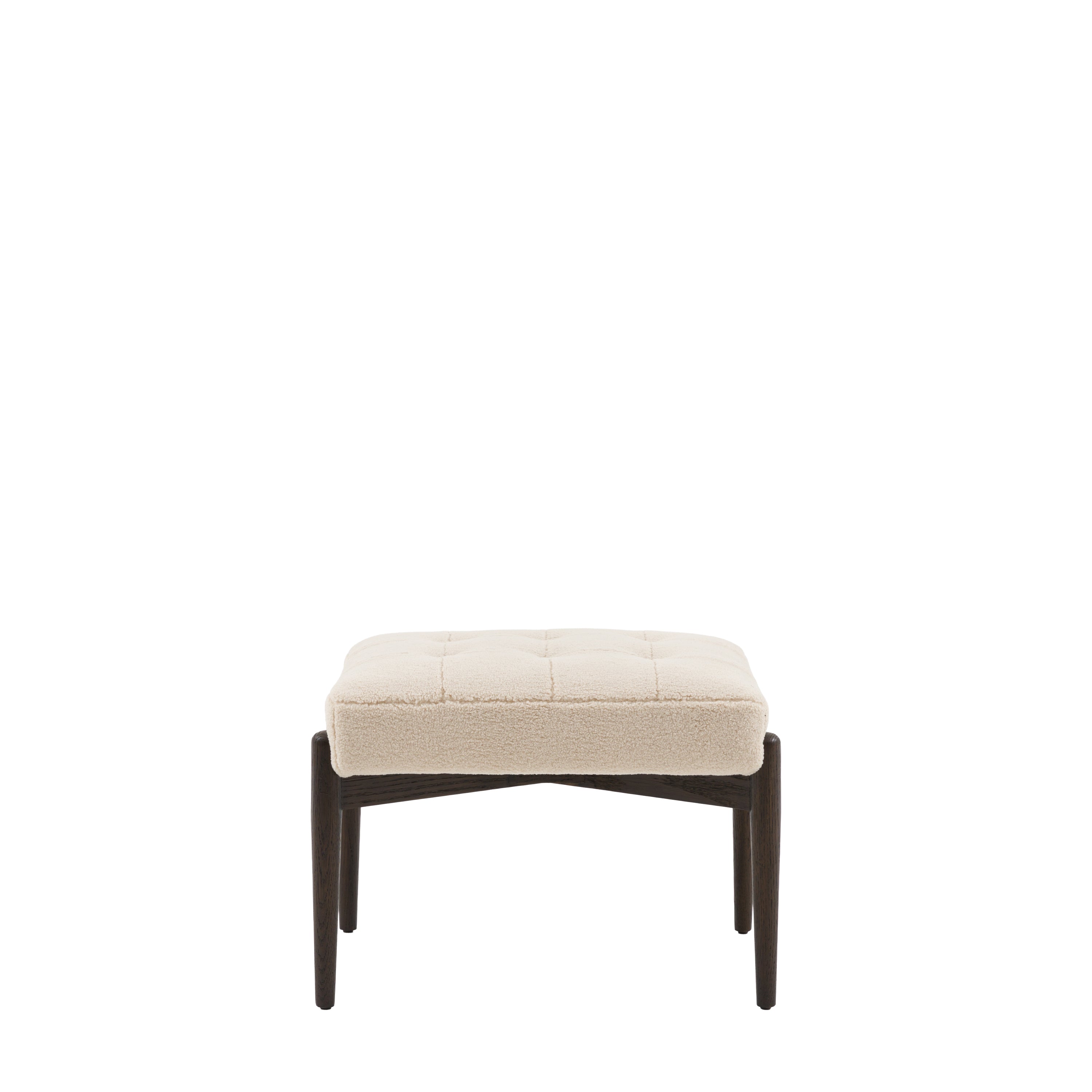 Humber Footstool Cream Faux Sheepskin
