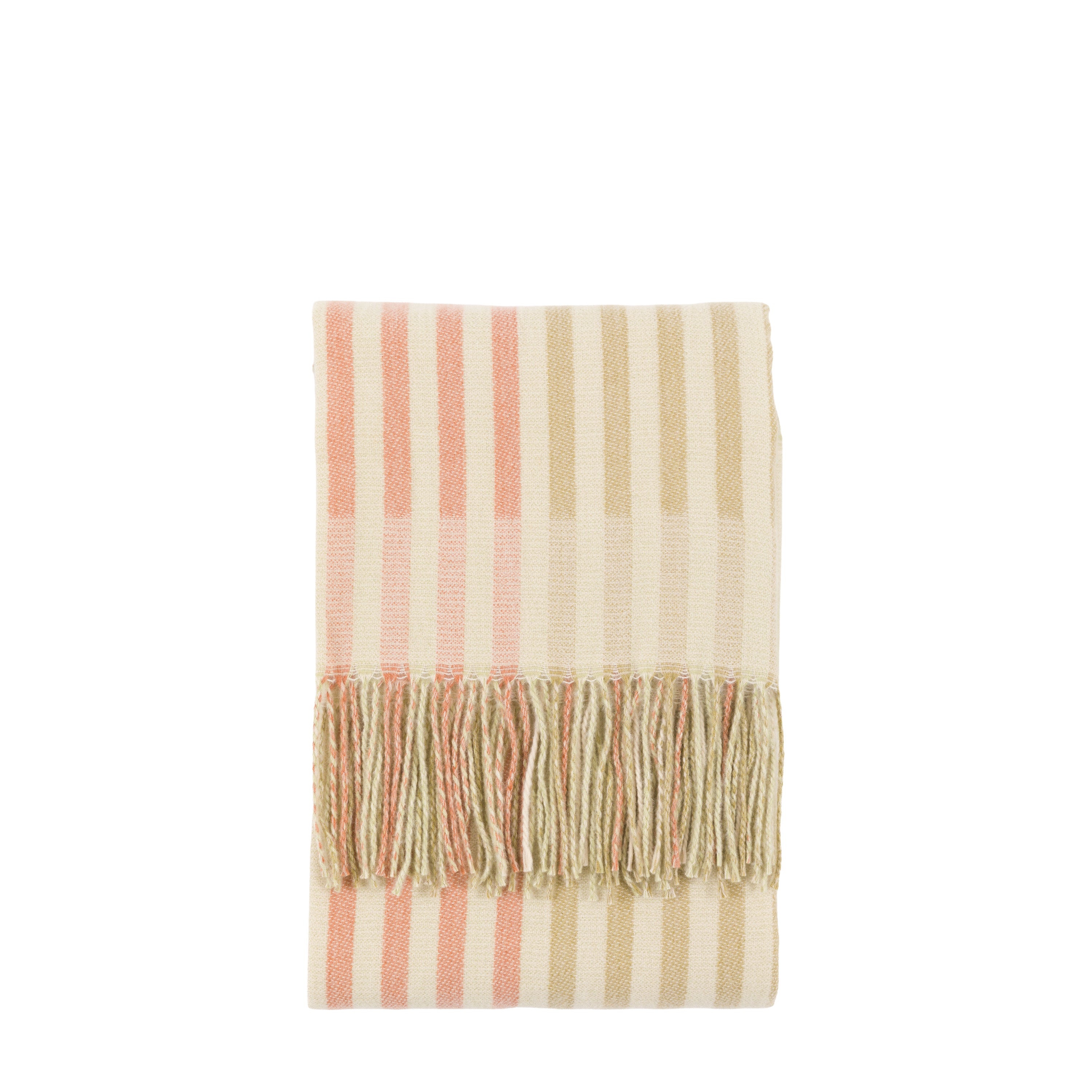 Lille Jacquard Stripe Throw Sage/Rust