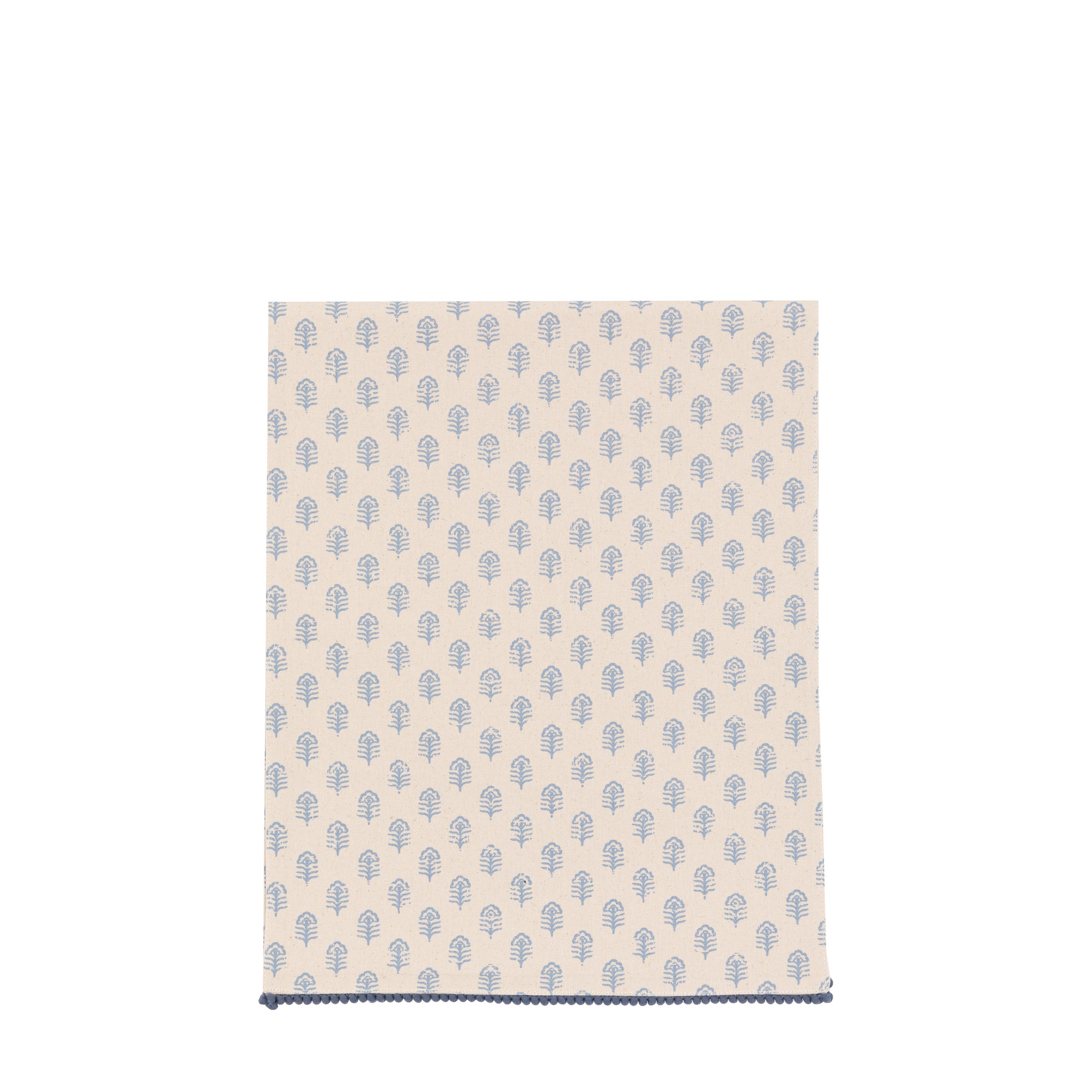 Fleur Floral Stamp Table Runner Blue