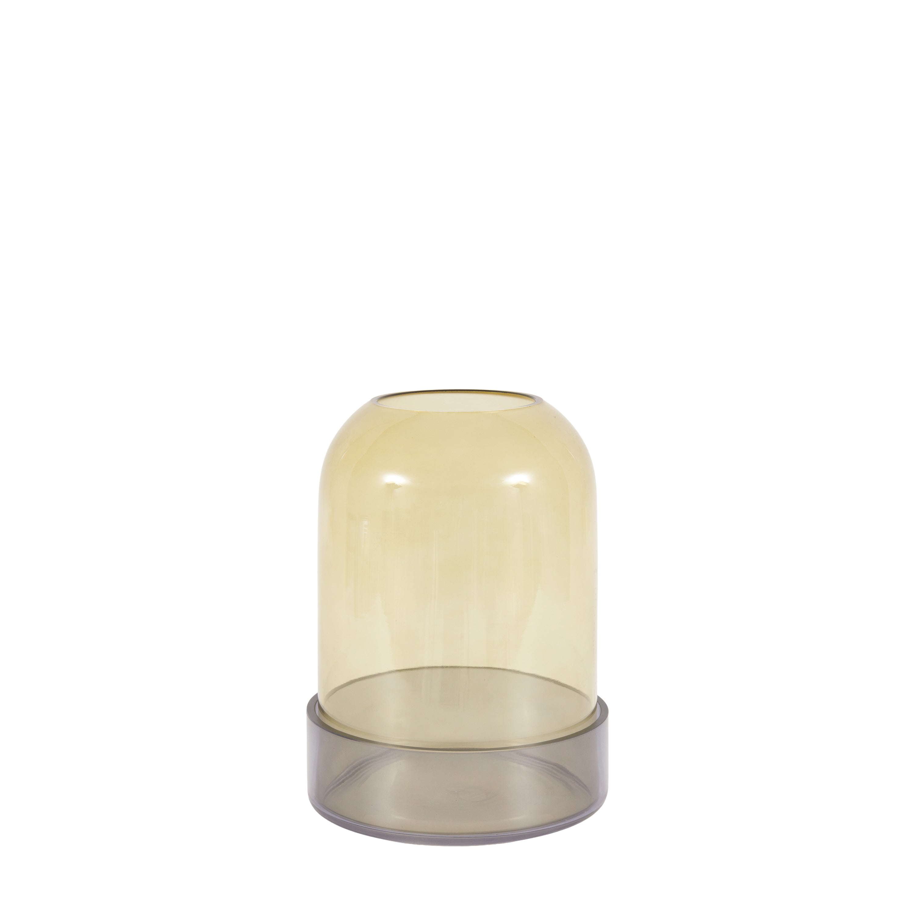 Tamar Smoked Candle Holder Green