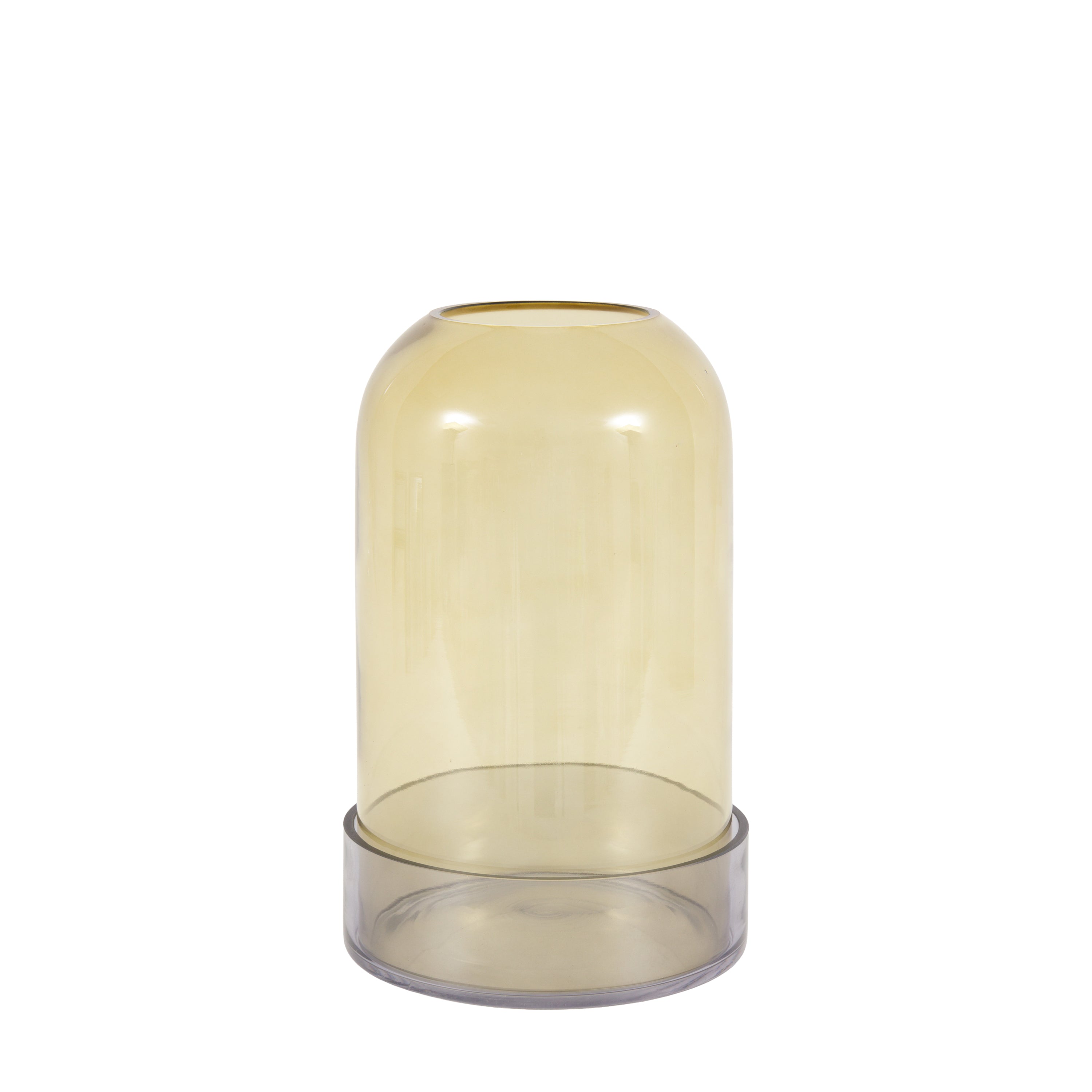 Tamar Smoked Candle Holder Green