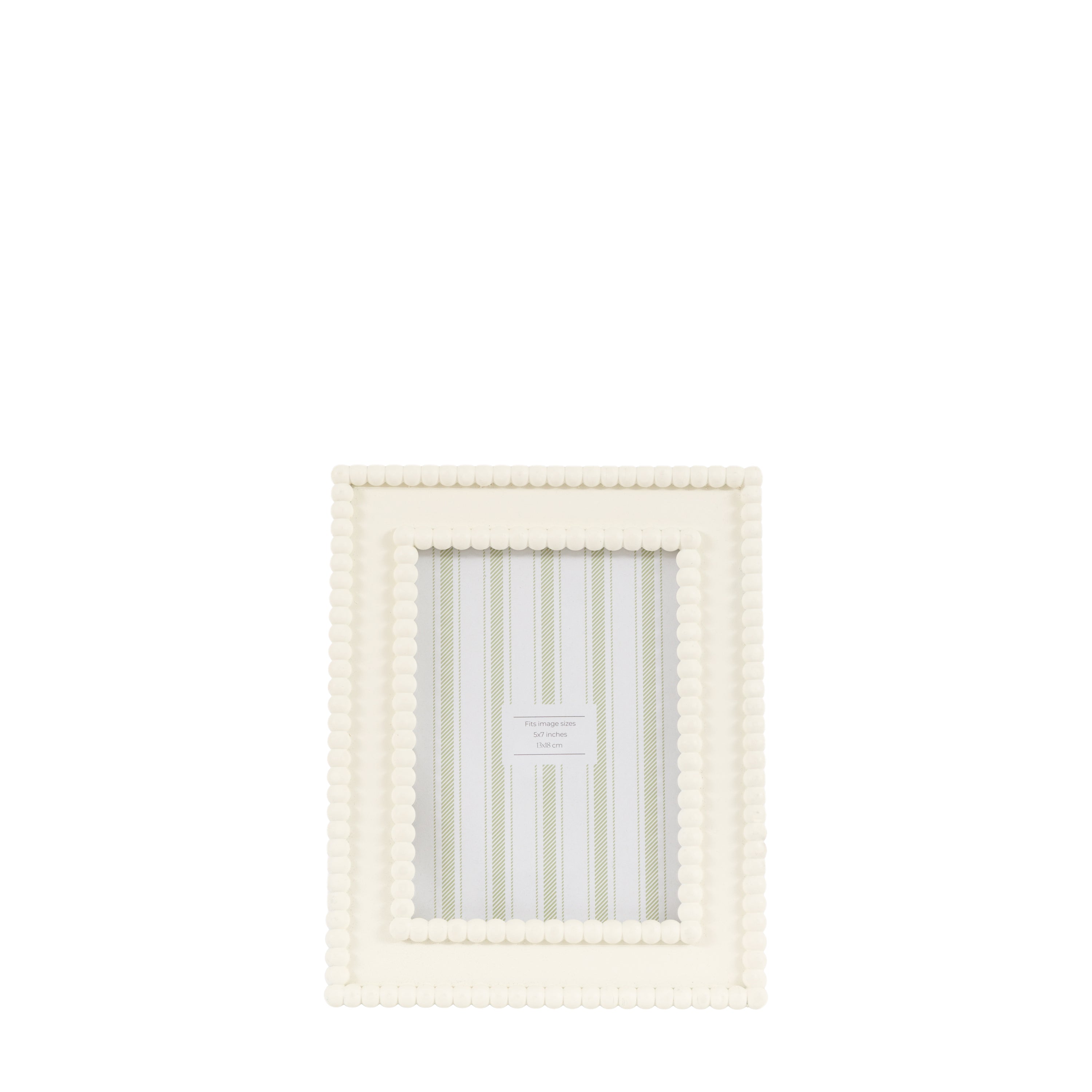 Cove Beaded Photo Frame in White