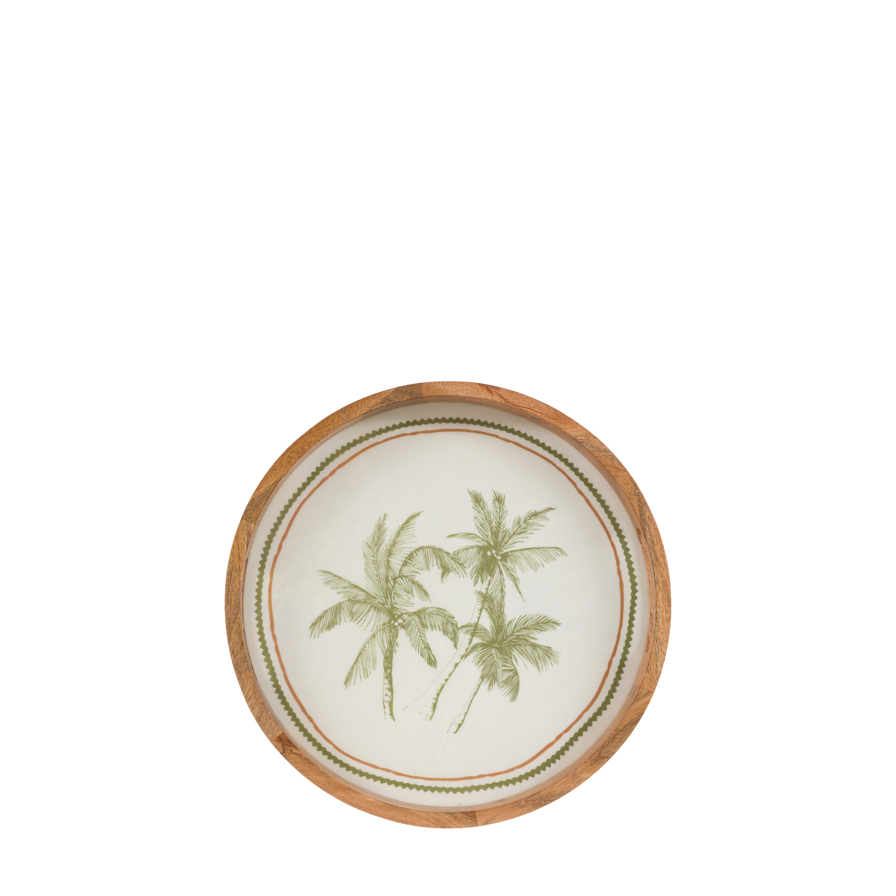 Palm Wooden Round Serving Tray