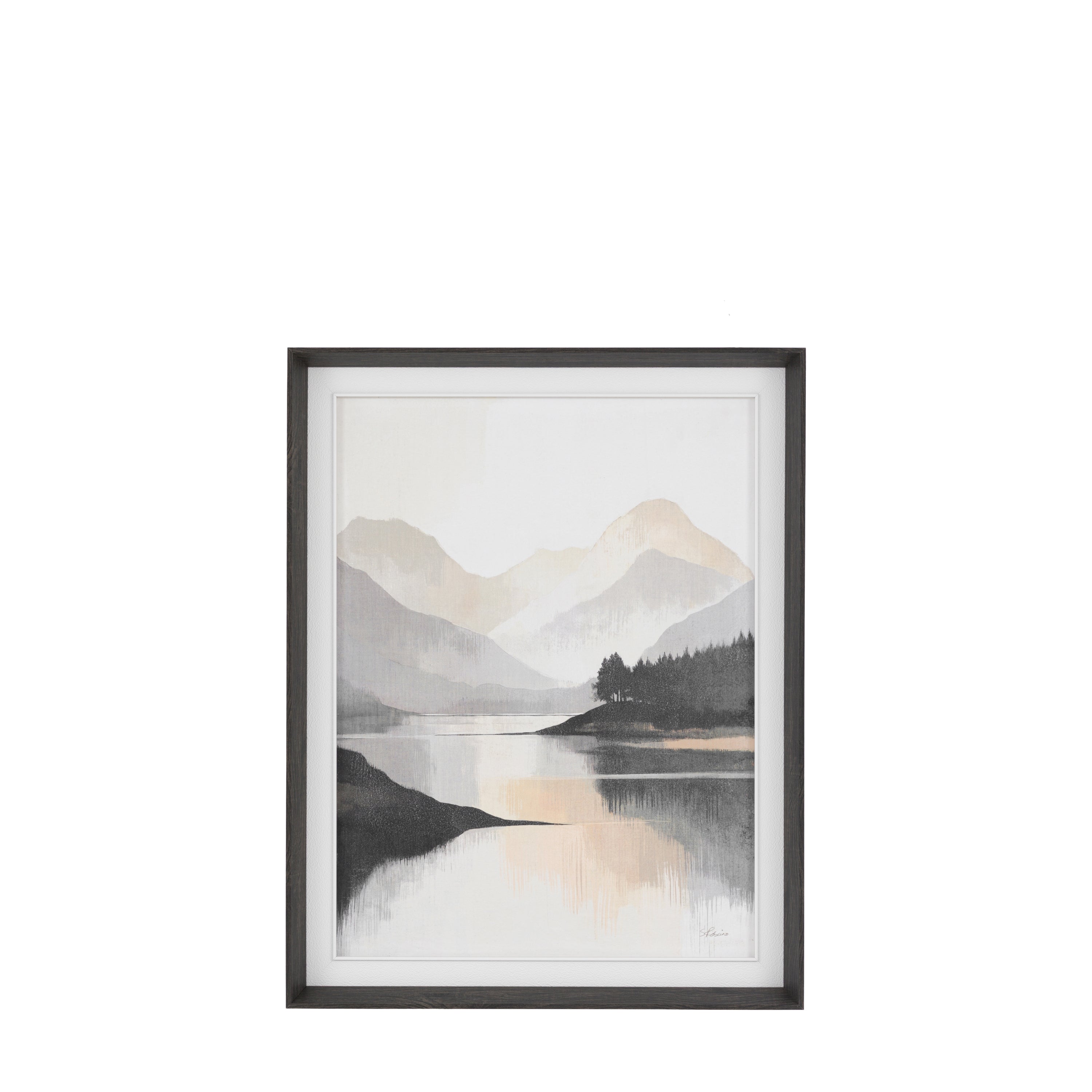 Mountain Reflections Framed Canvas