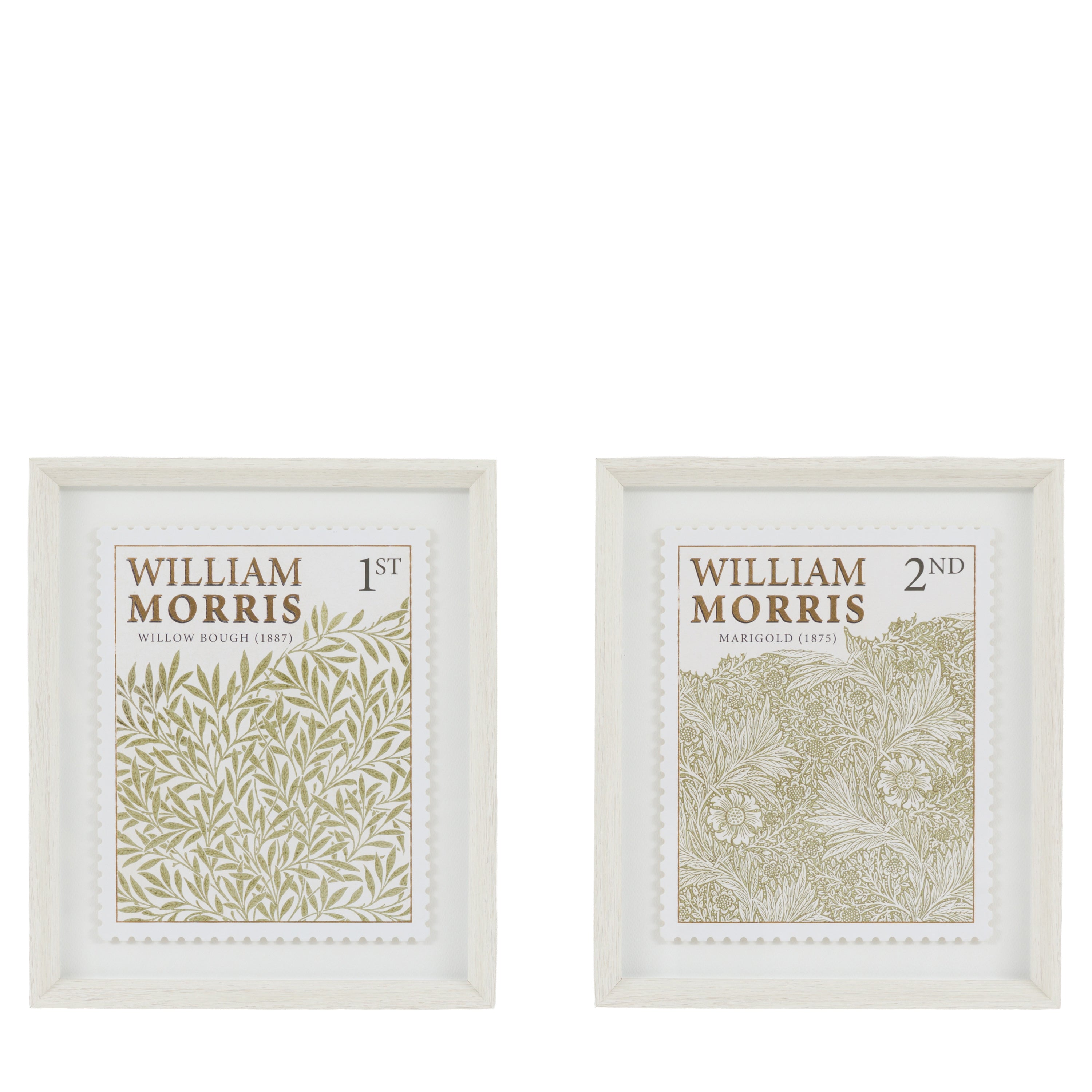 William Morris Stamp Green Framed Art Set of 2