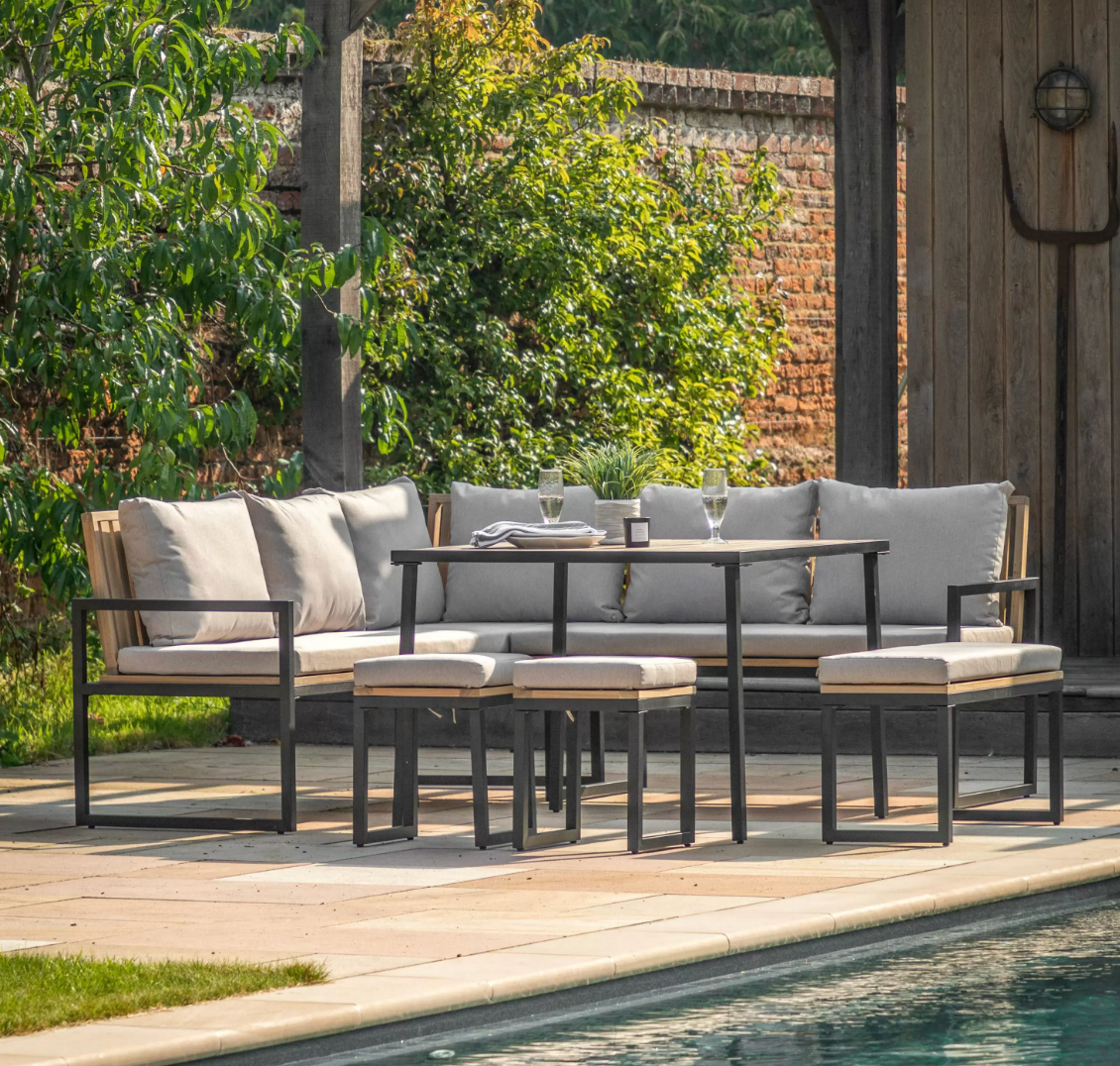 Fabia 8-Seater Outdoor Corner Dining Set – Entertain in Style This Summer