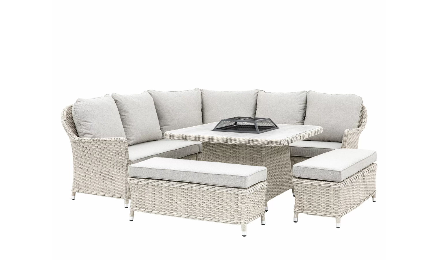 Delfina Dining Set with Fire Pit