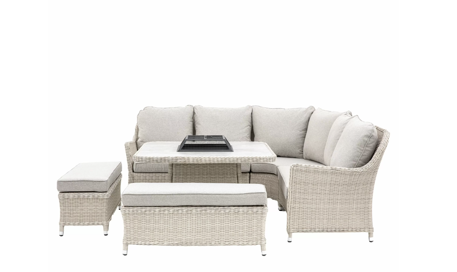 Delfina Dining Set with Fire Pit