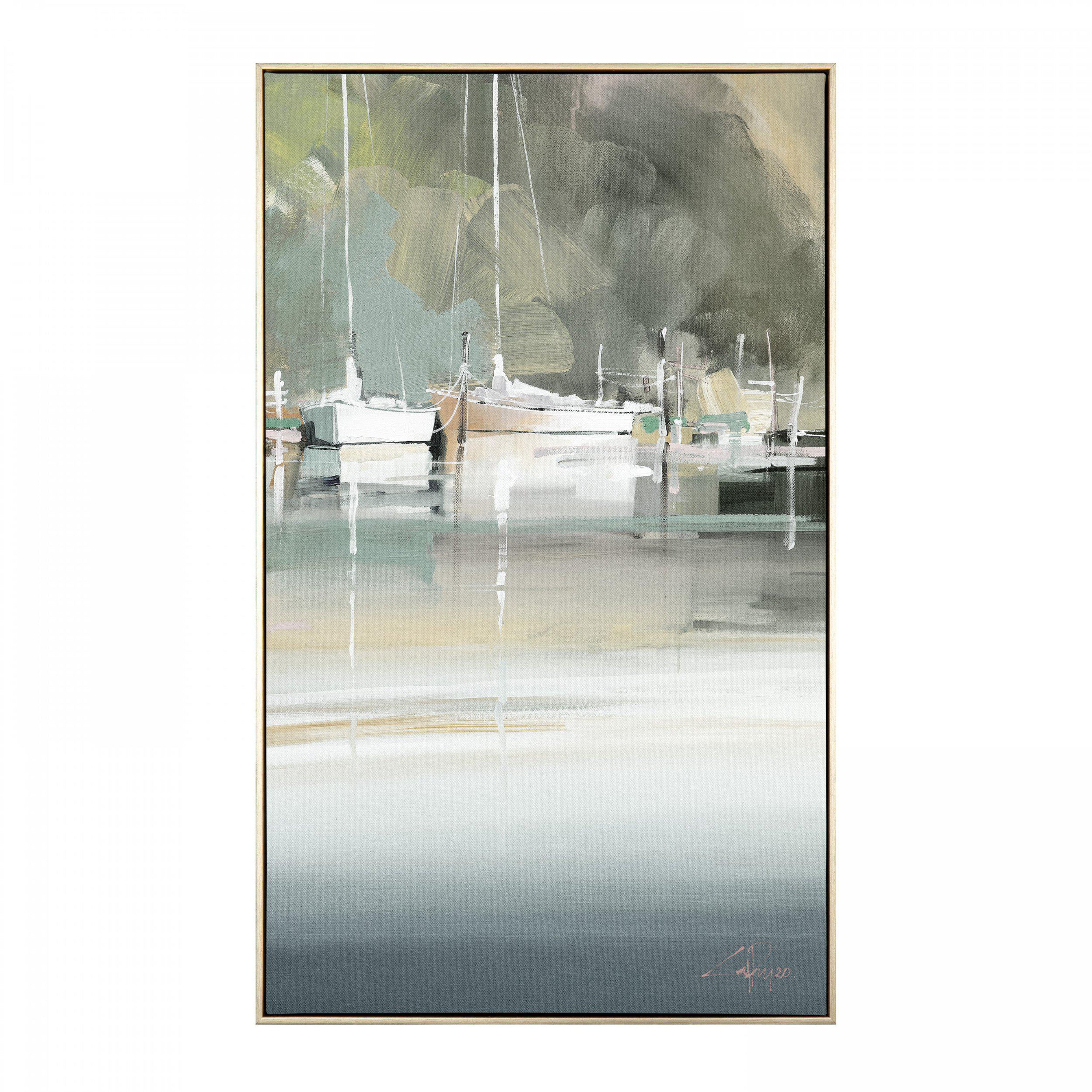 Peaceful Mooring Framed Canvas