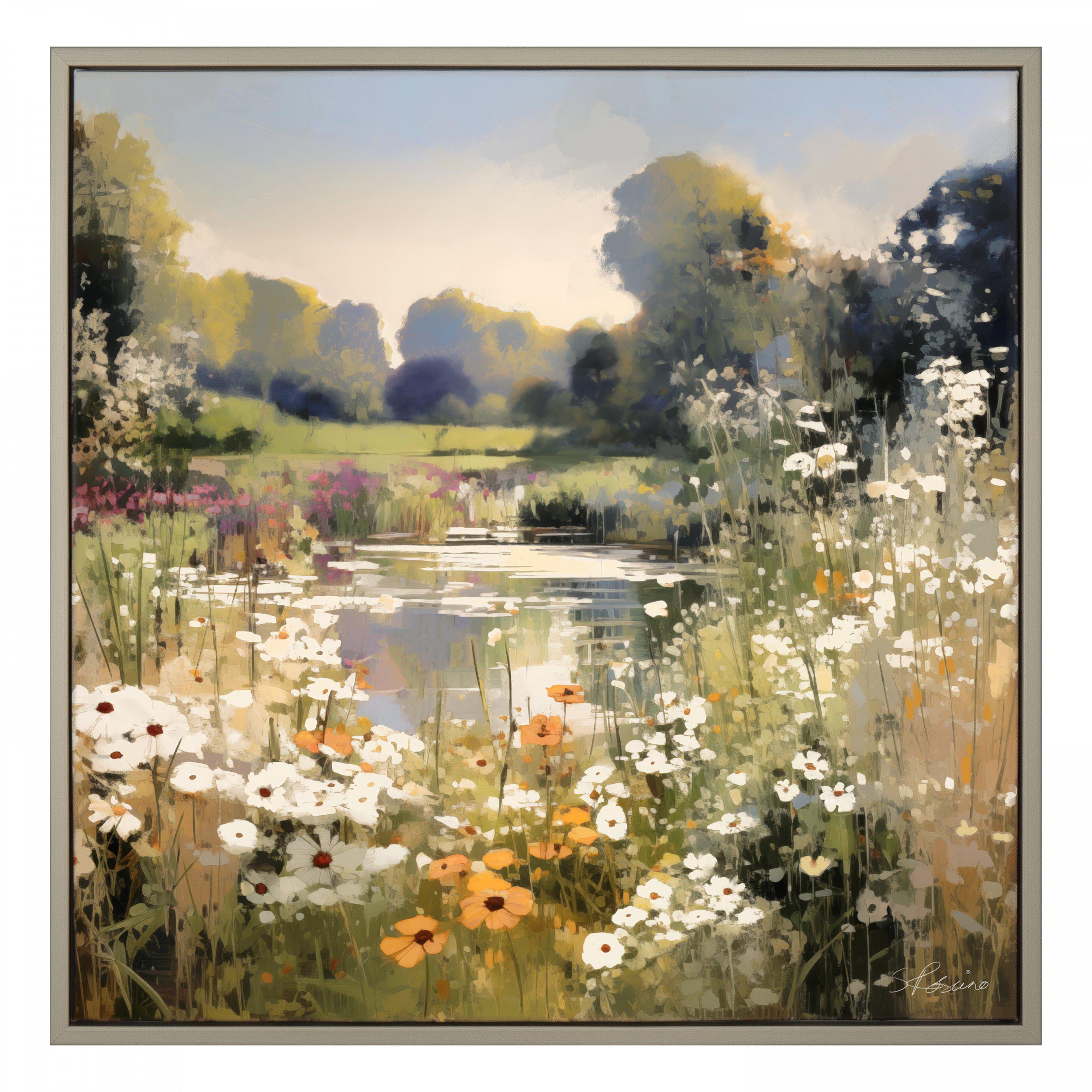 Wildflower Reflections Framed Canvas