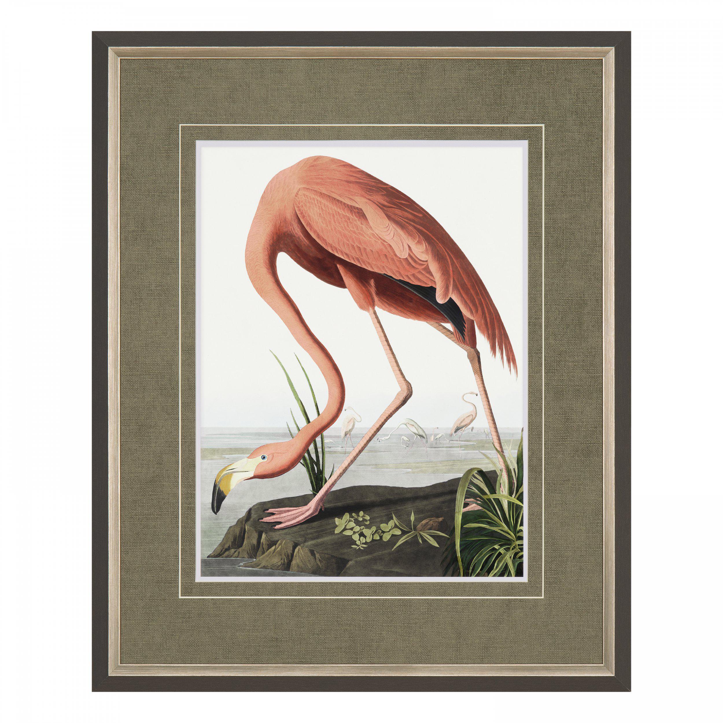 Vintage Flamingo Small Framed Art