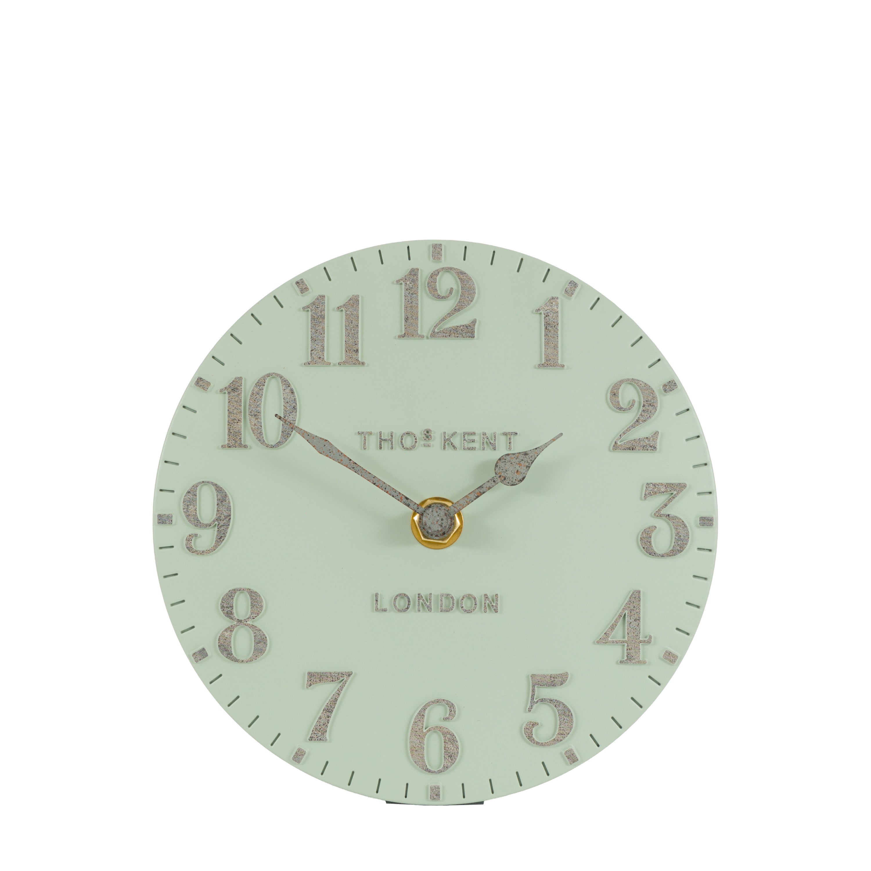 Arabic Mantel Clock Pearl Green 6in