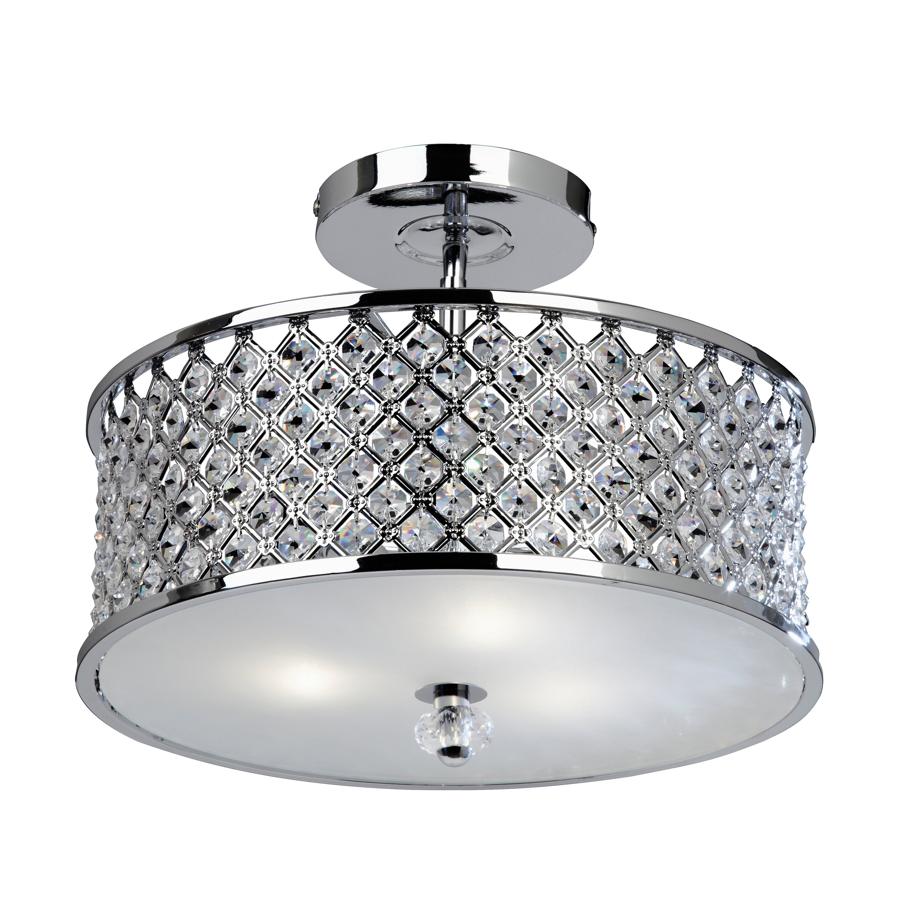 Hudson Ceiling Lamp Chrome - Crystal Glass / Steel | Migo Interiors