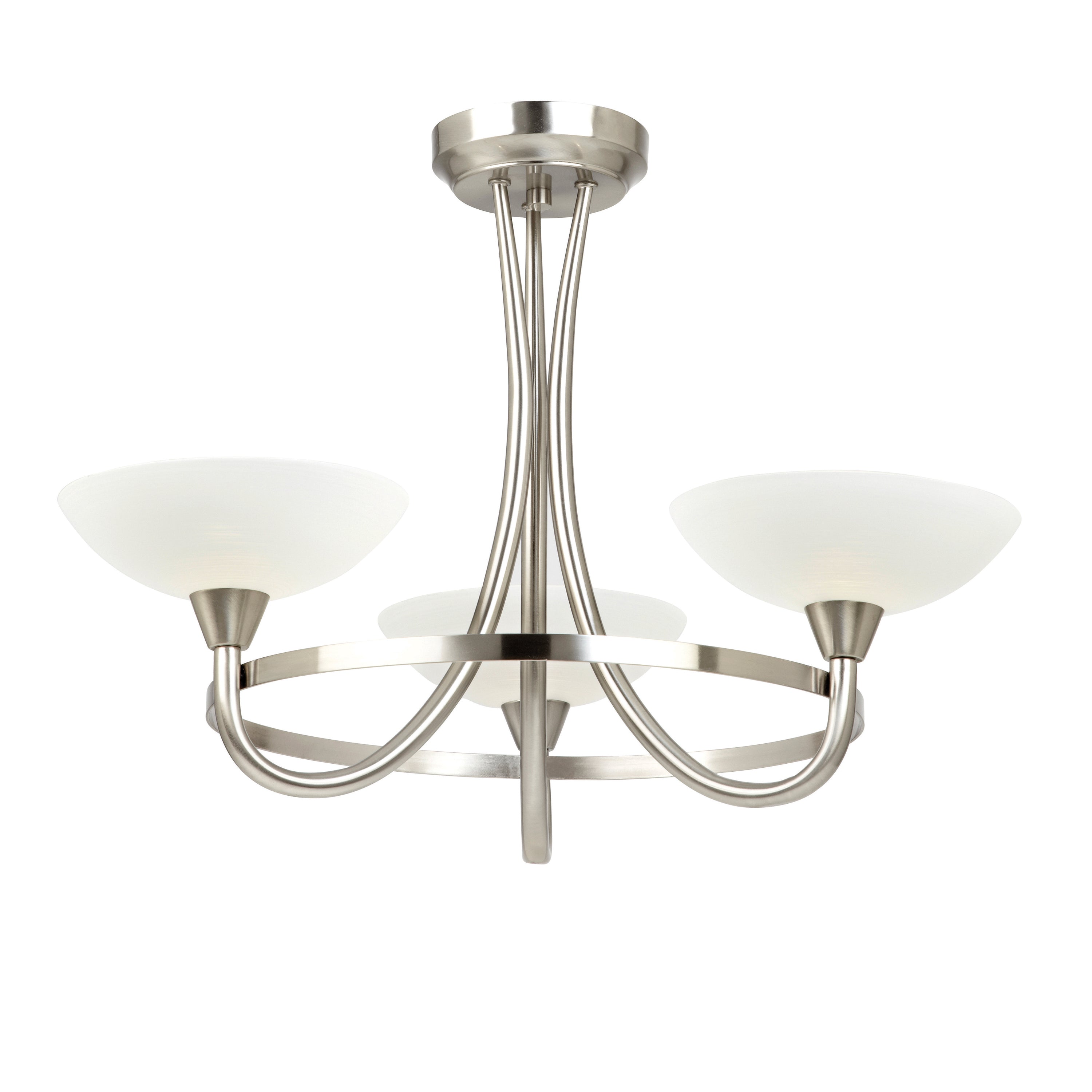 Cagney 3 Ceiling Lamp Satin Chrome - Glass / Steel | Migo Interiors