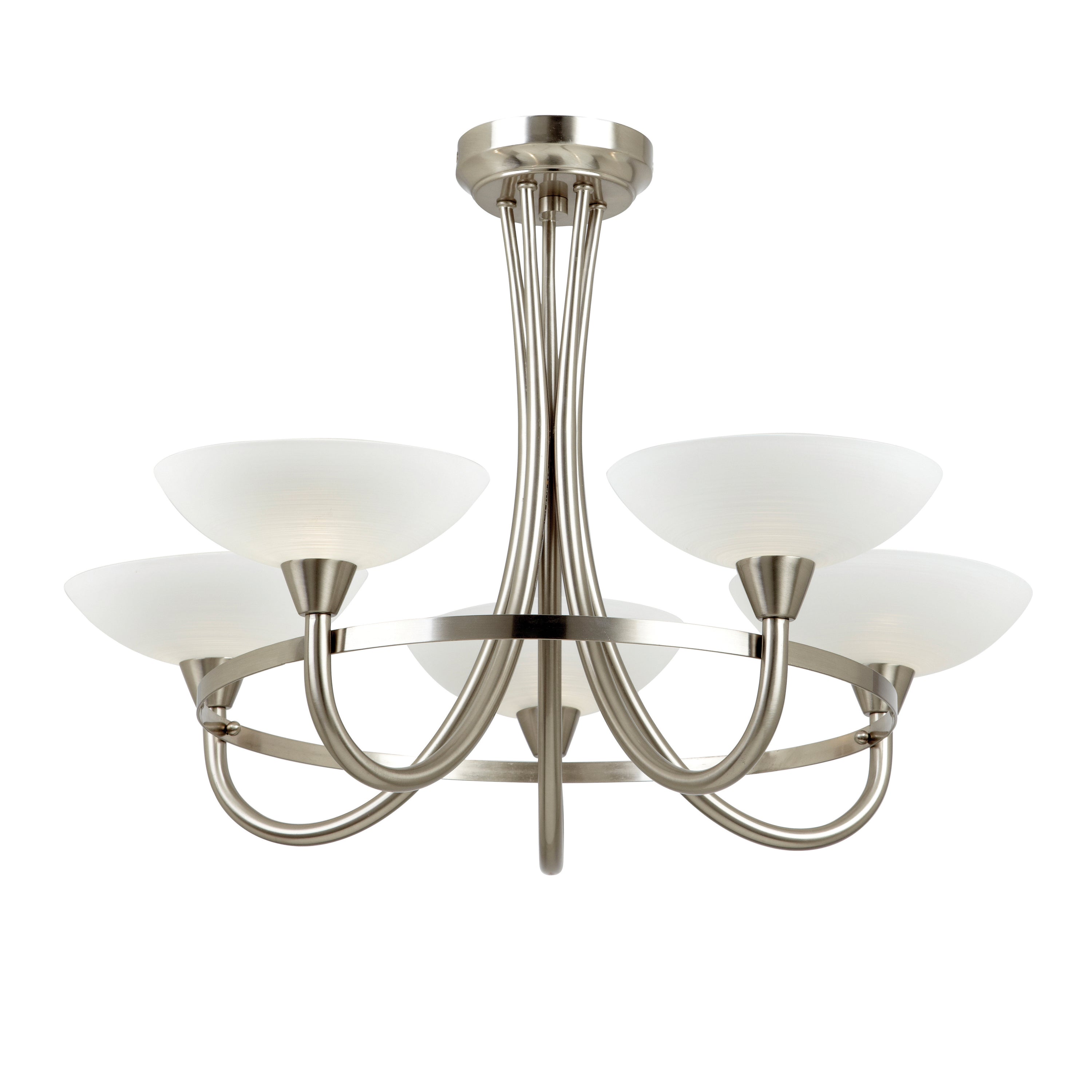 Cagney 5 Ceiling Lamp Satin Chrome - Glass / Steel | Migo Interiors