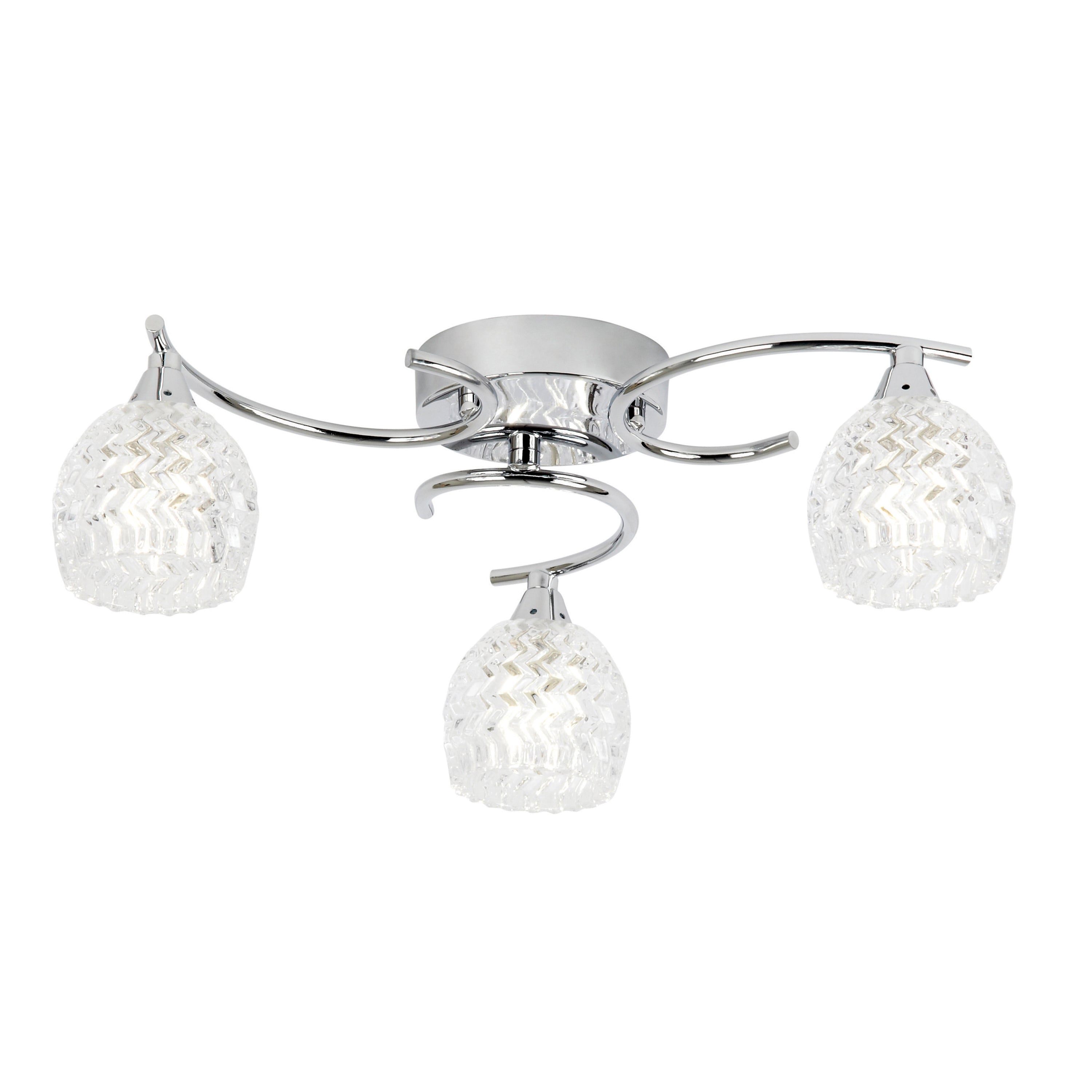 Boyer 3 Ceiling Lamp Chrome - Glass / Steel | Migo Interiors