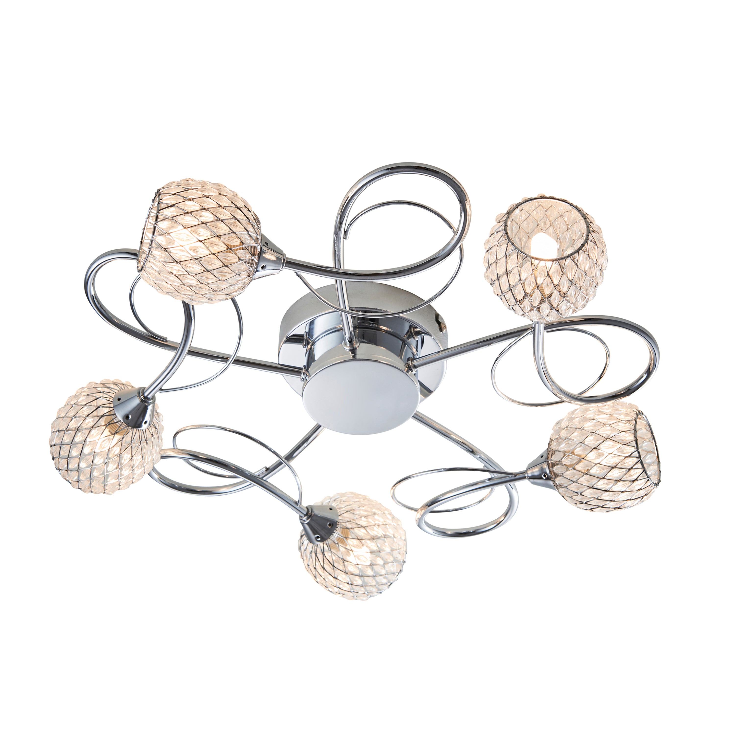 Aherne 5 Ceiling Lamp Chrome | Migo Interiors
