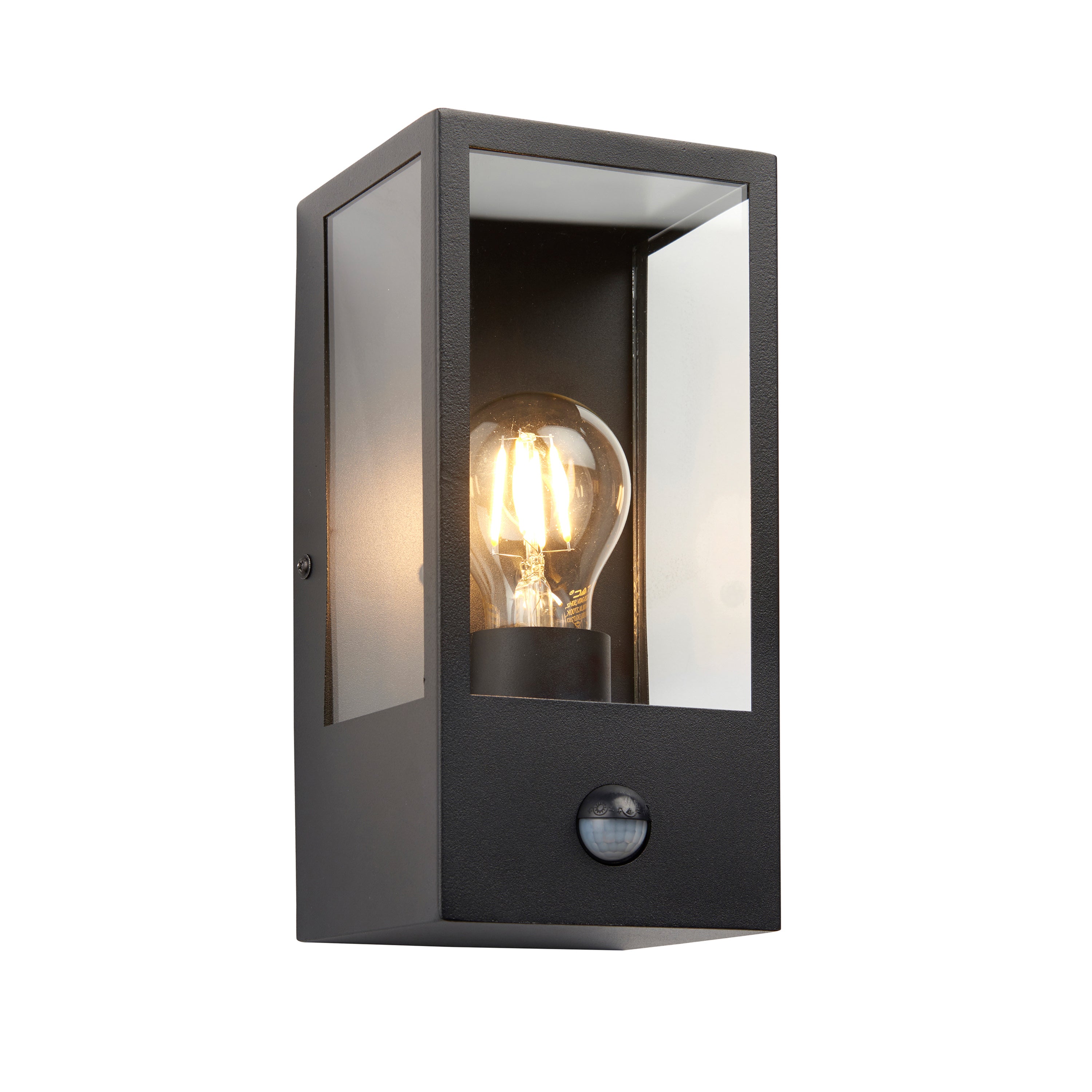 Oxford Outdoor PIR 1 Wall Light Black - Stainless Steel (304) / Glass | Migo Interiors