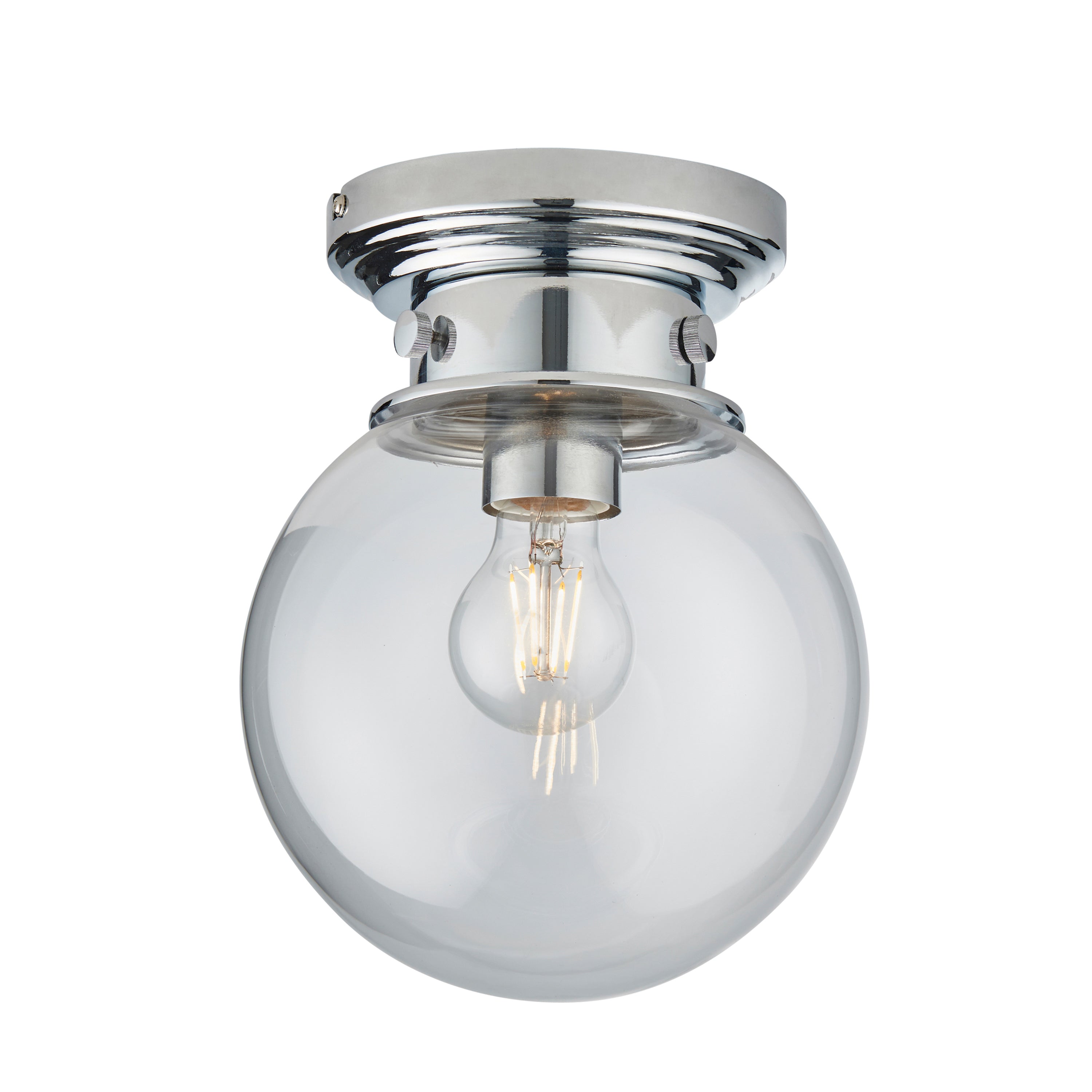 Cheswick Bathroom 1 Ceiling Light - Steel / Glass | Migo Interiors
